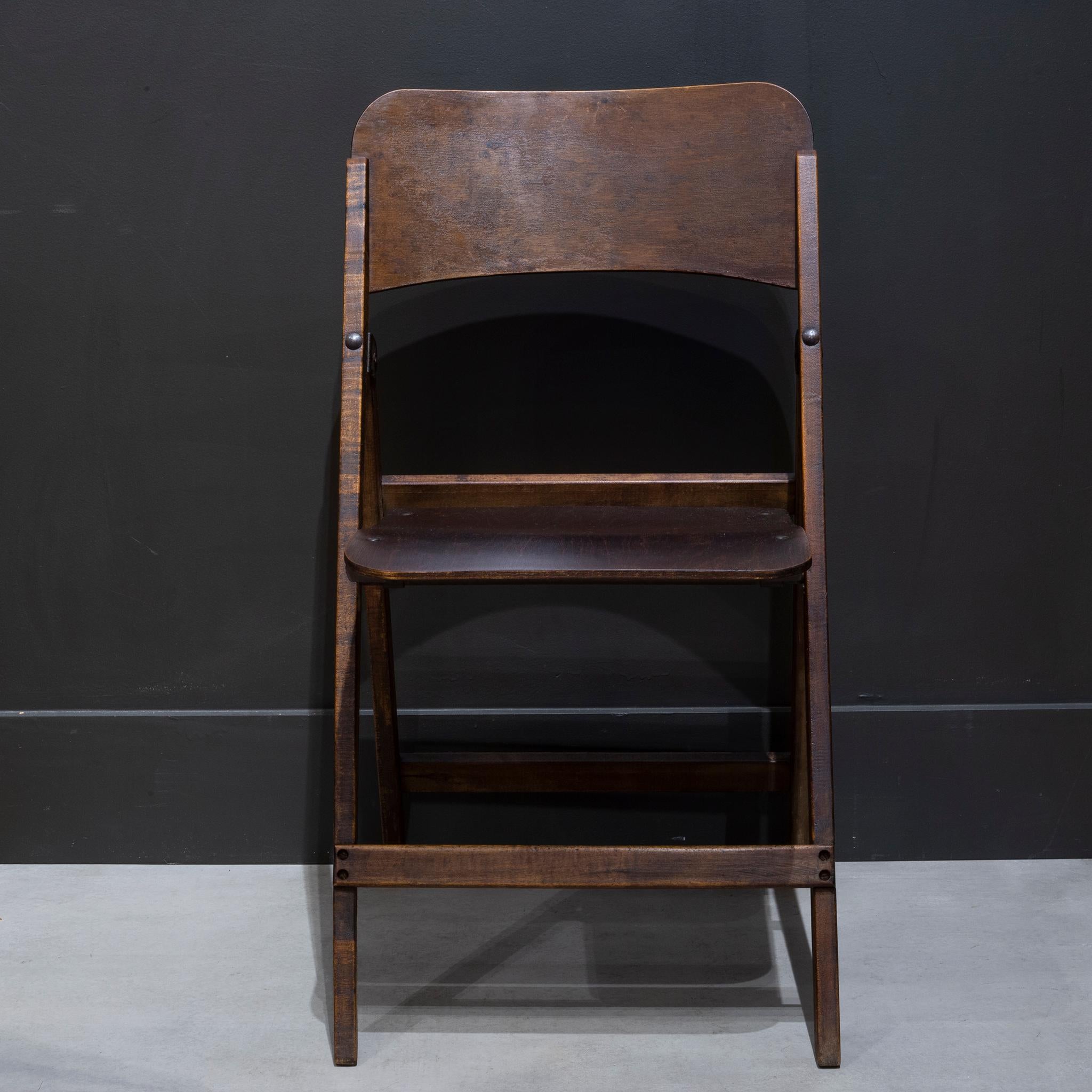 American Set of Early 20th c. Wooden Folding Chairs, c.1930-1940