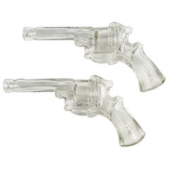 Antique Set of Early 20th Century Glass Revolver Candy Bottles