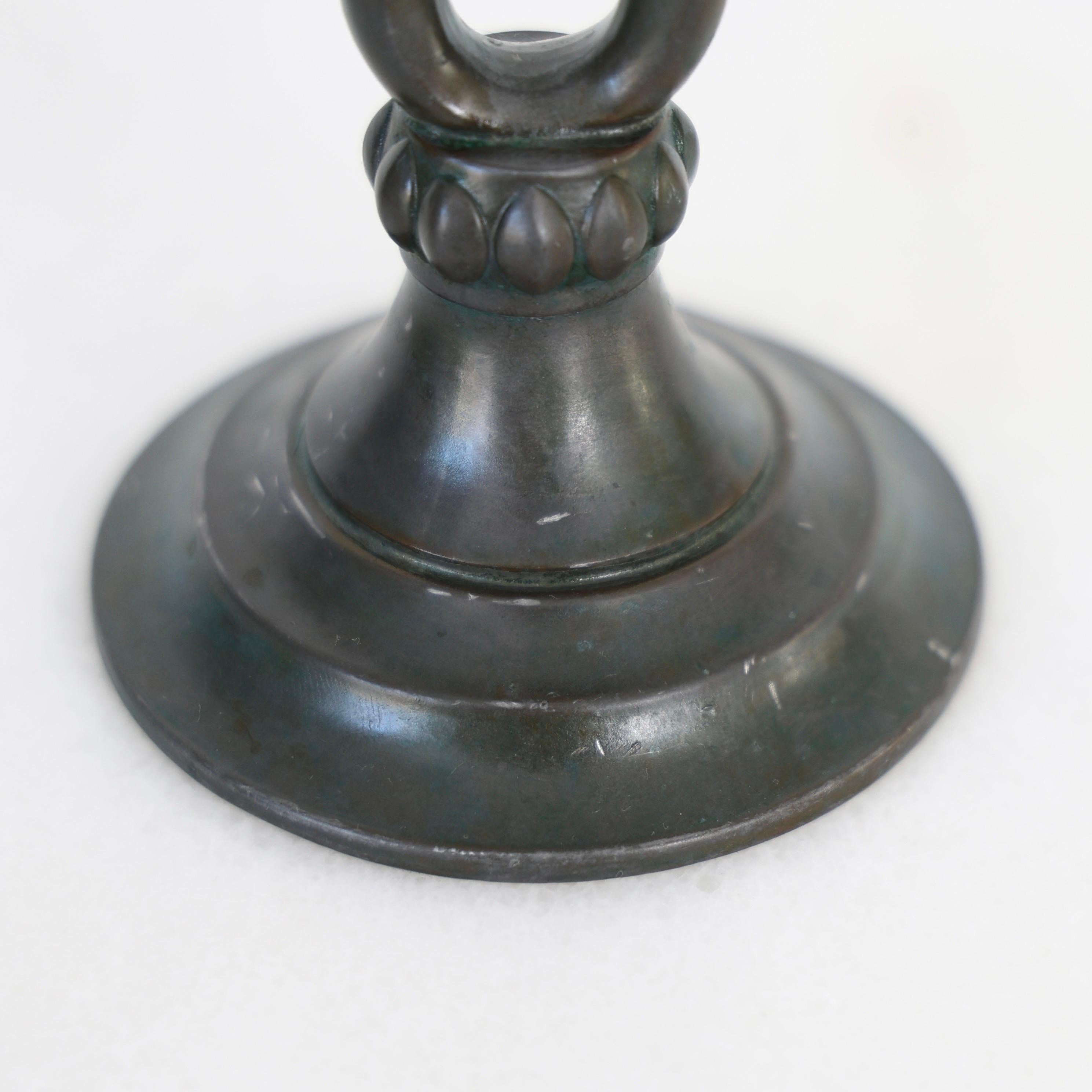 Set di candelieri Diskometal di Just Andersen, anni '20, Danimarca in vendita 3
