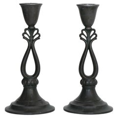 Set of Early Diskometal Candlesticks by Just Andersen, 1920s, Denmark