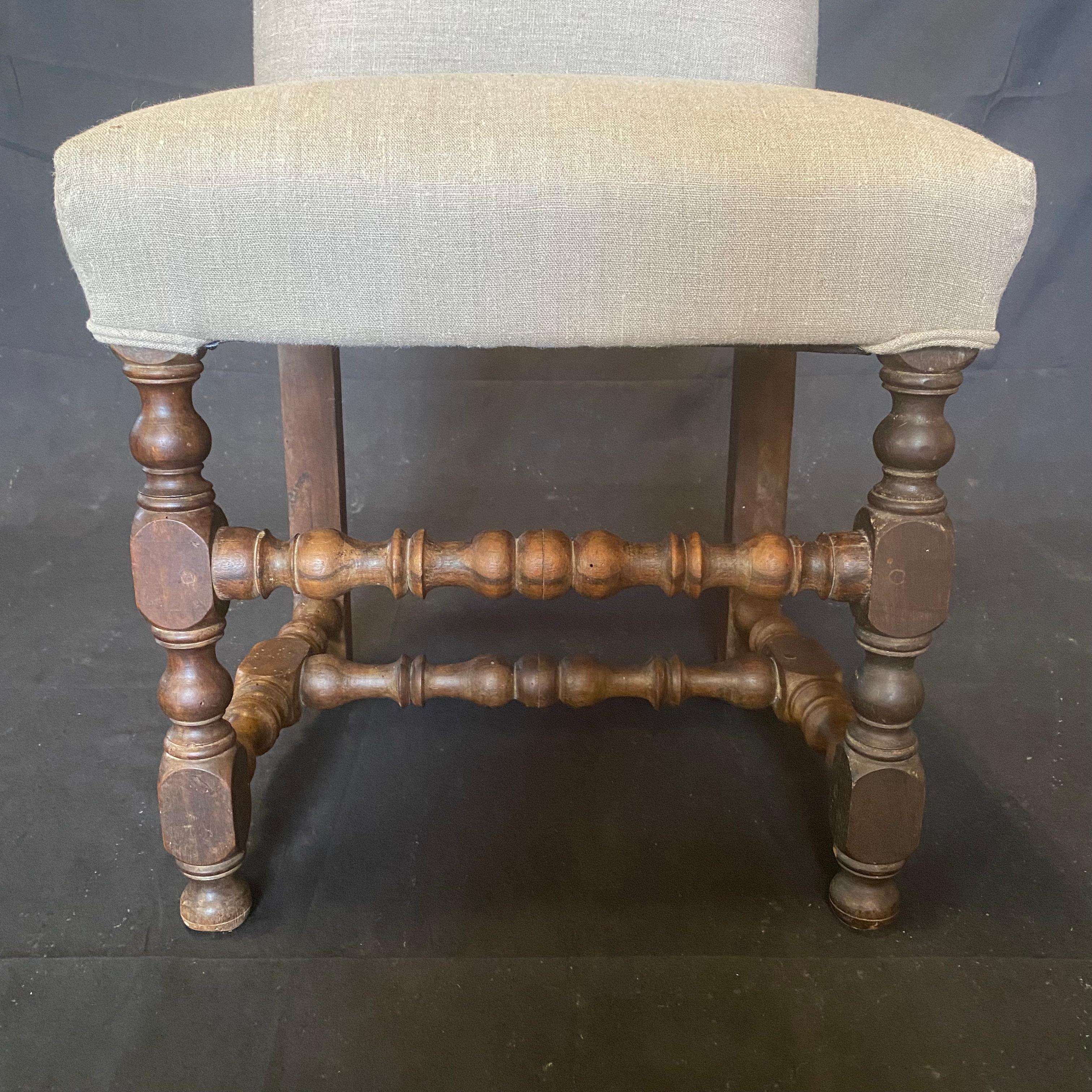 Set of Early French Louis XIII Chairs with Intricate Turnery For Sale 1