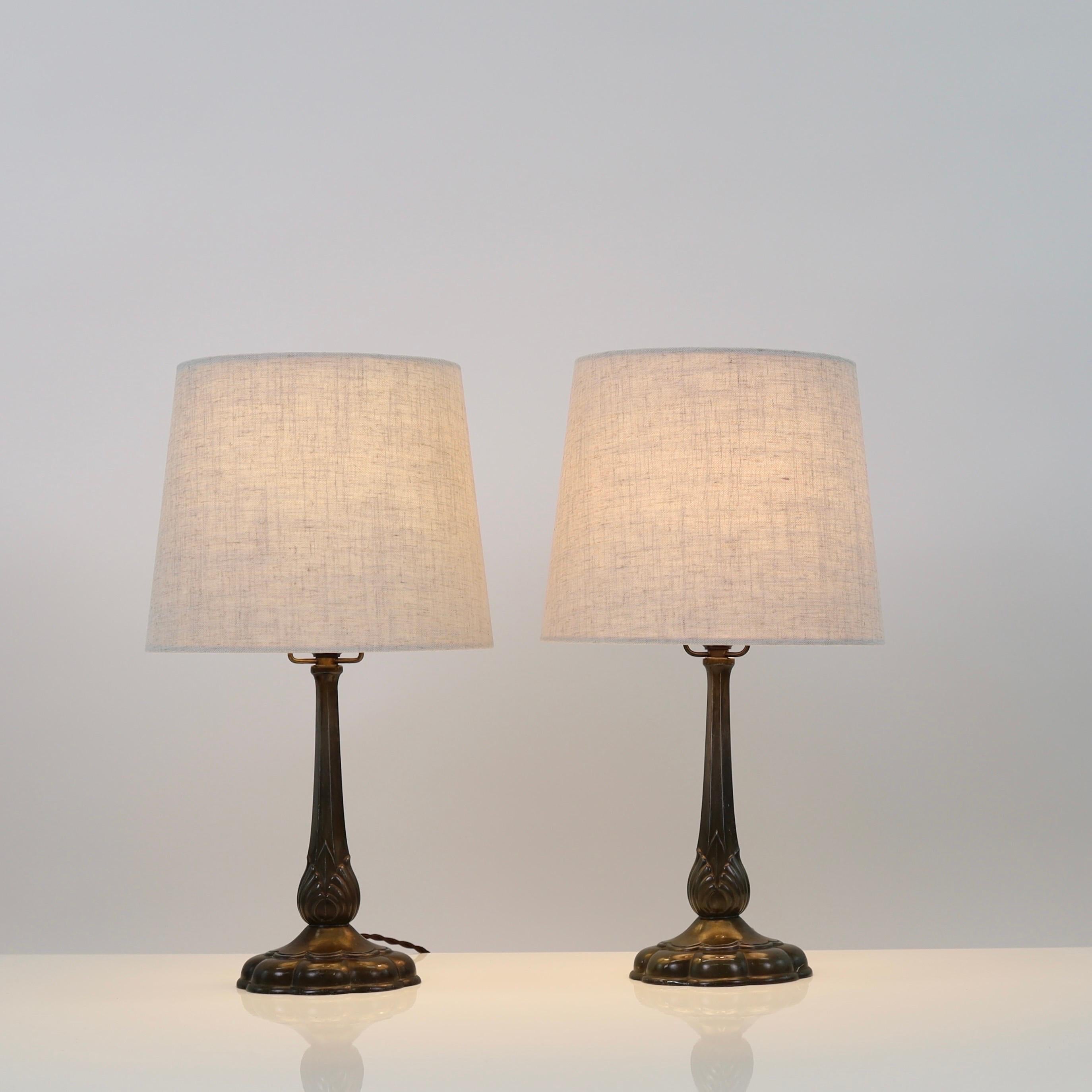 Set of early Just Andersen Desk Lamps, 1920s, Denmark For Sale 6