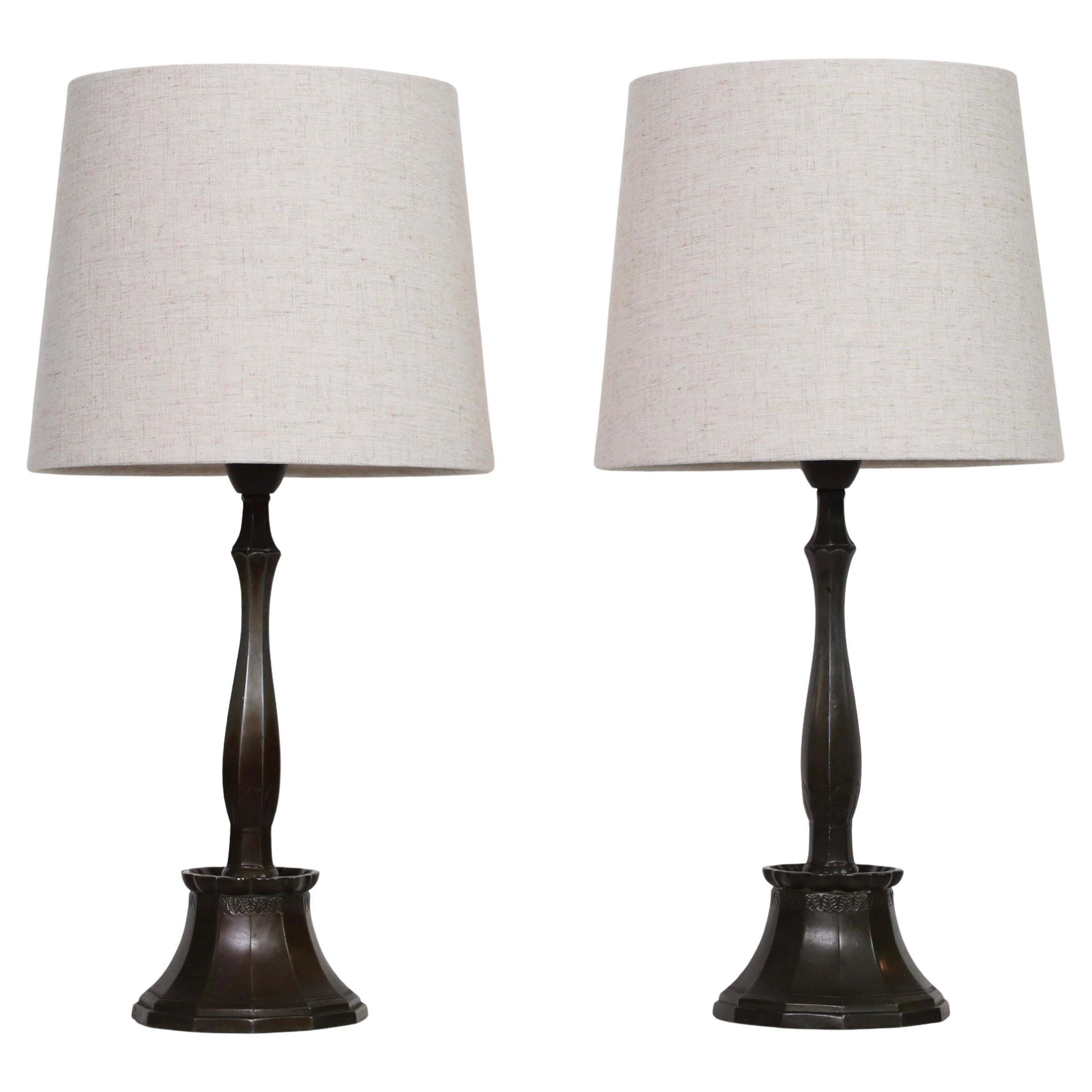 Set di lampade da tavolo Just Andersen, anni '20, Danimarca