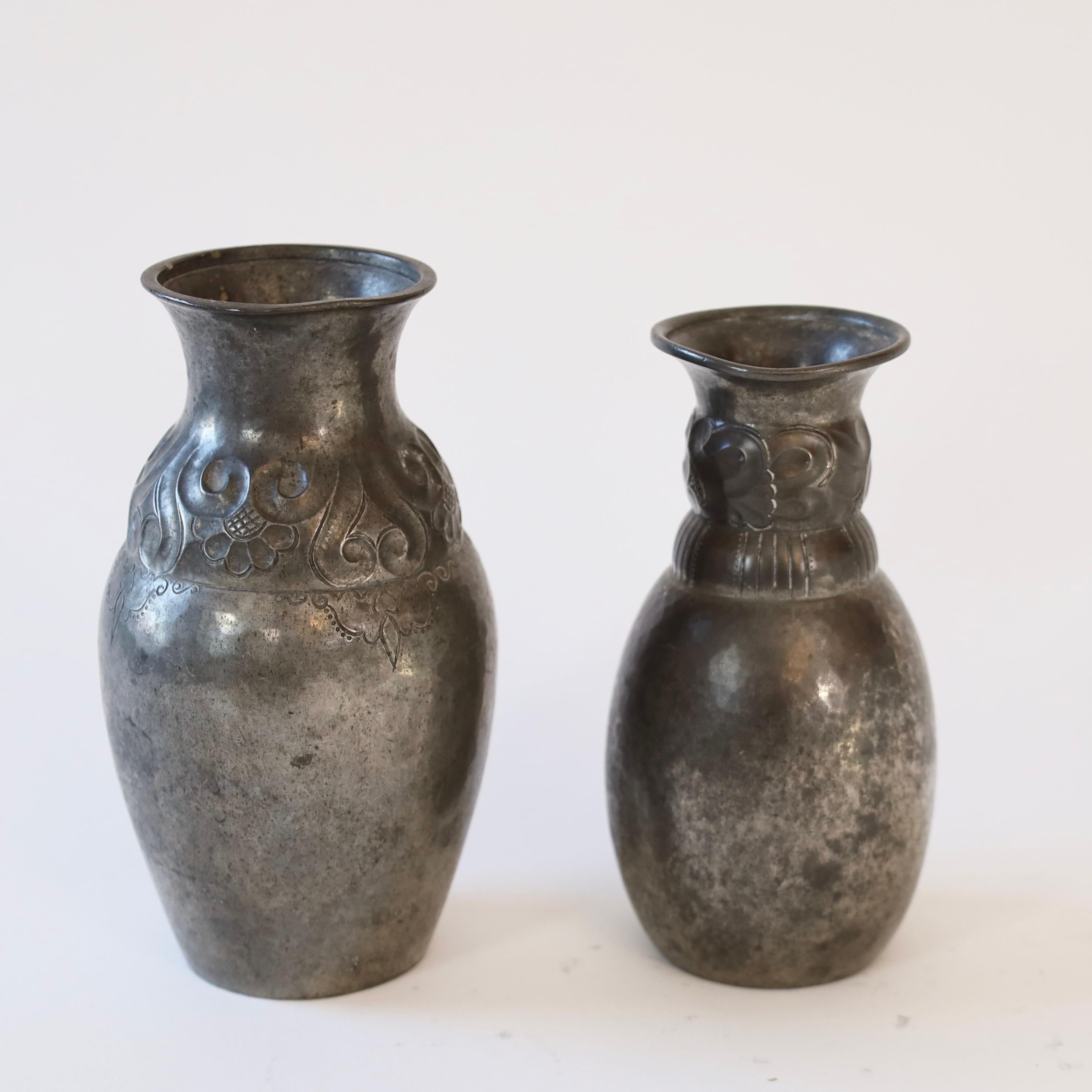 Set of Early Pewter vases by Just Andersen, 1920s, Denmark For Sale 2