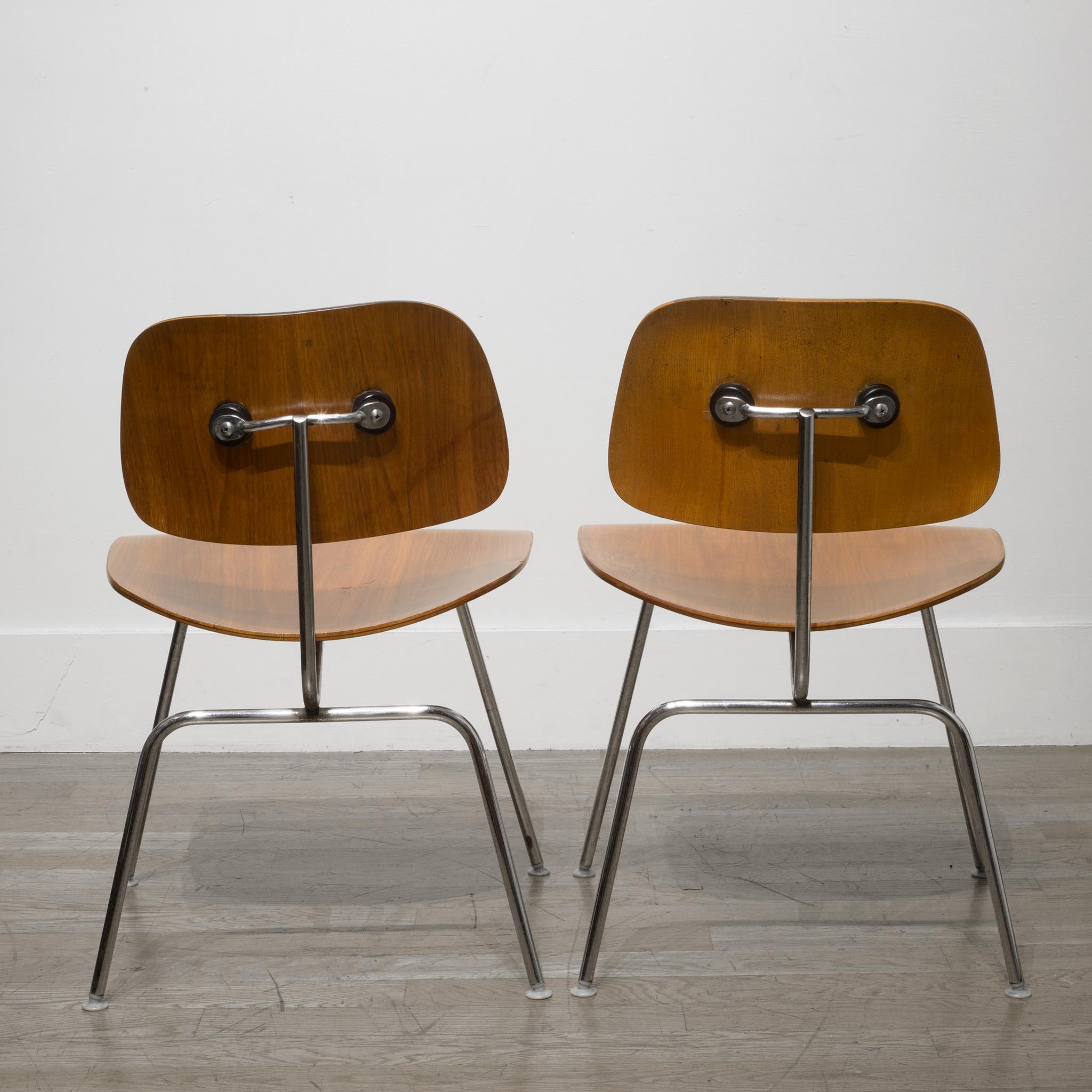 Set of Early Ray and Charles Eames for Herman Miller DCM Chairs, circa 1950s 4