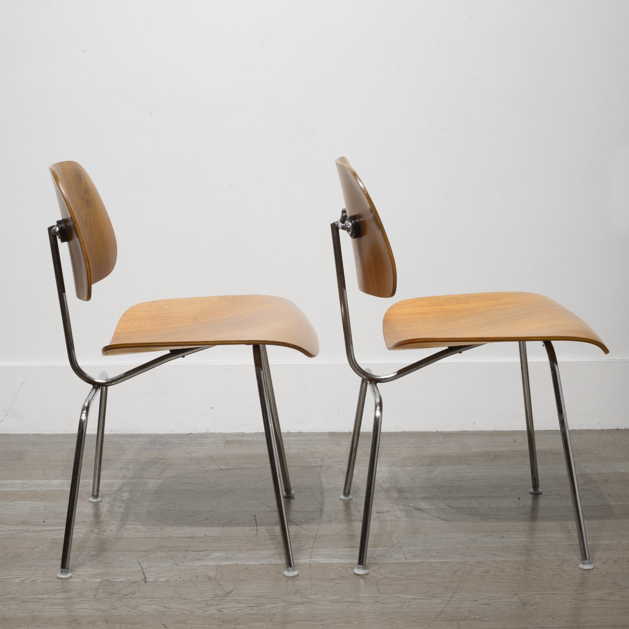 Set of Early Ray and Charles Eames for Herman Miller DCM Chairs, circa 1950s 10