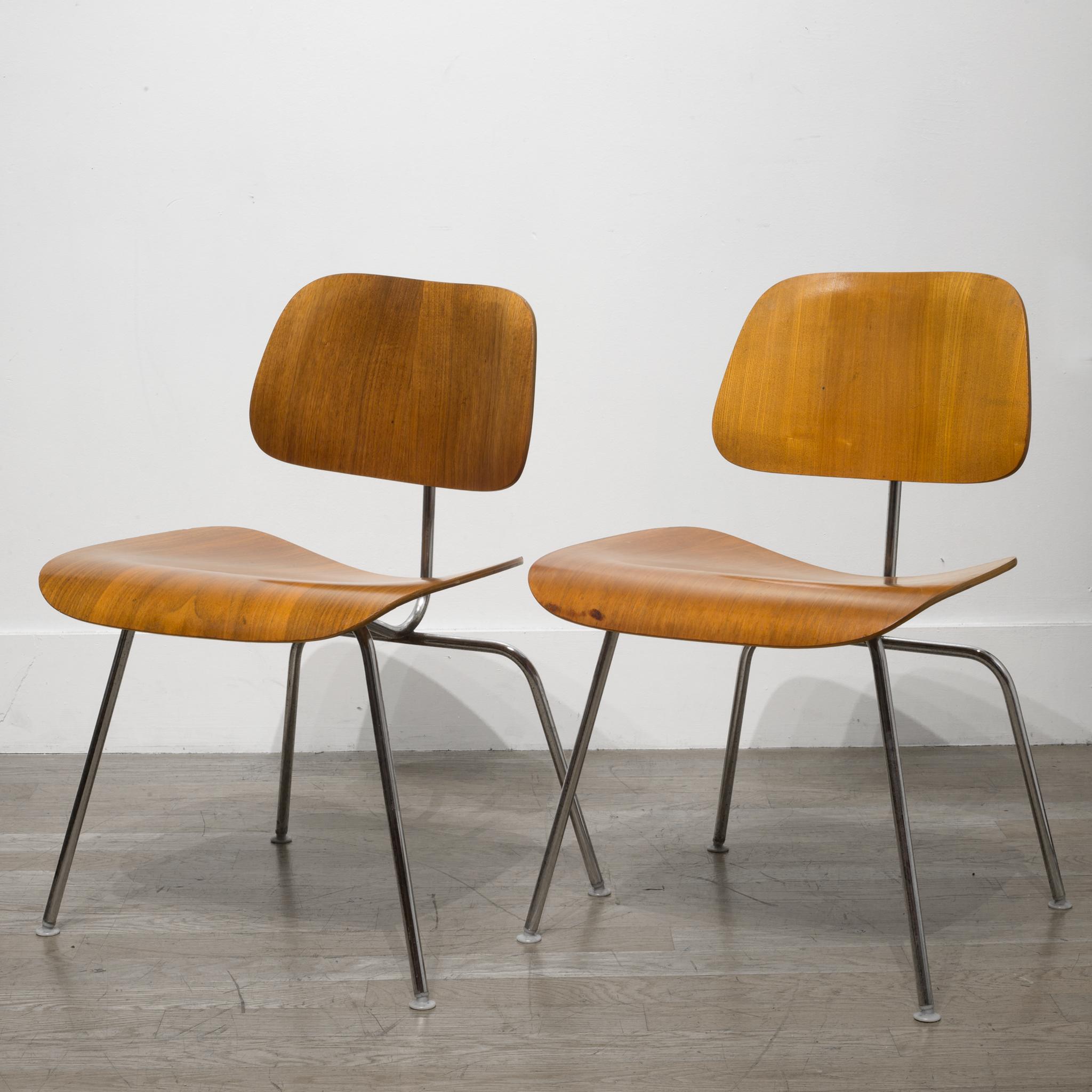 Set of Early Ray and Charles Eames for Herman Miller DCM Chairs, circa 1950s 1