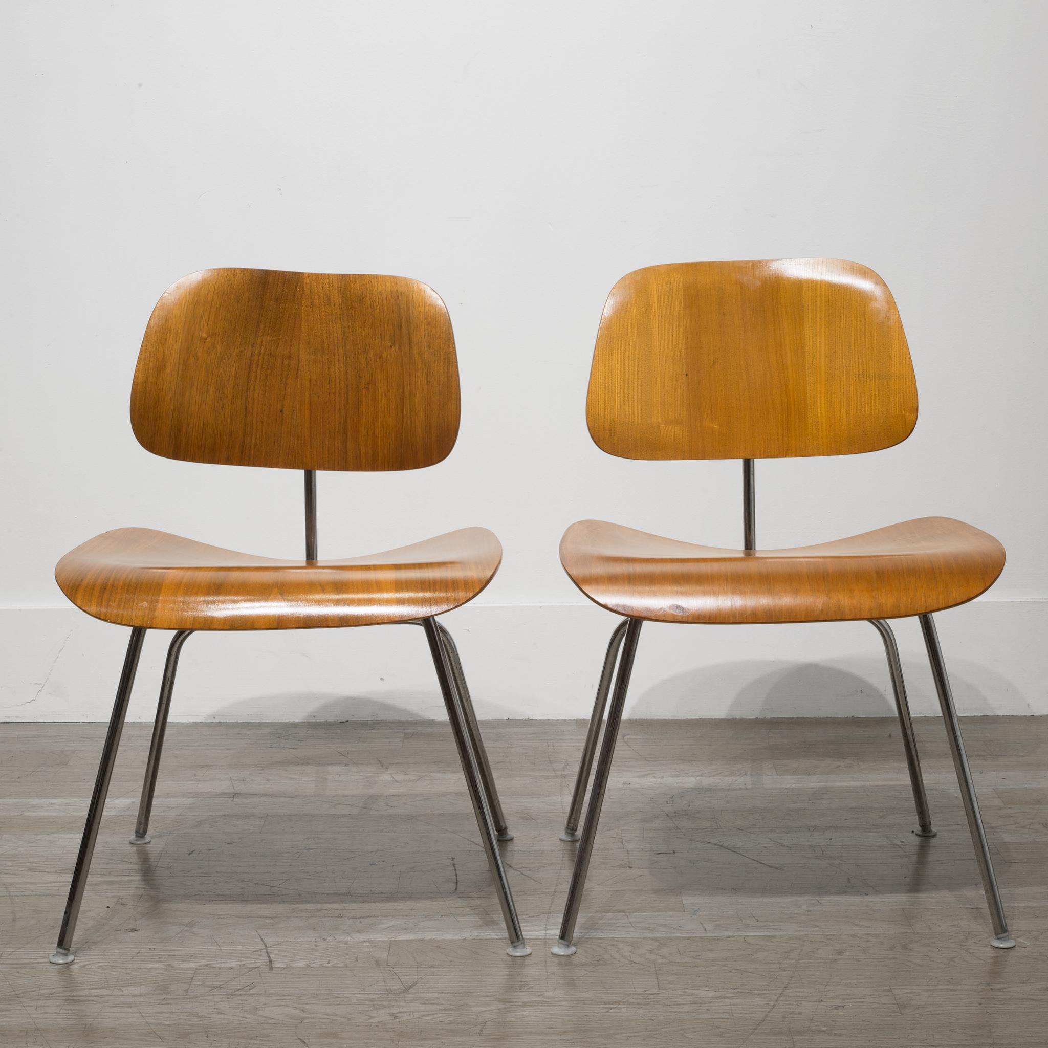 Set of Early Ray and Charles Eames for Herman Miller DCM Chairs, circa 1950s 2