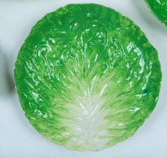 Set of EB Napoli 'Lettuceware' Pottery, Italy, Late 19th Century