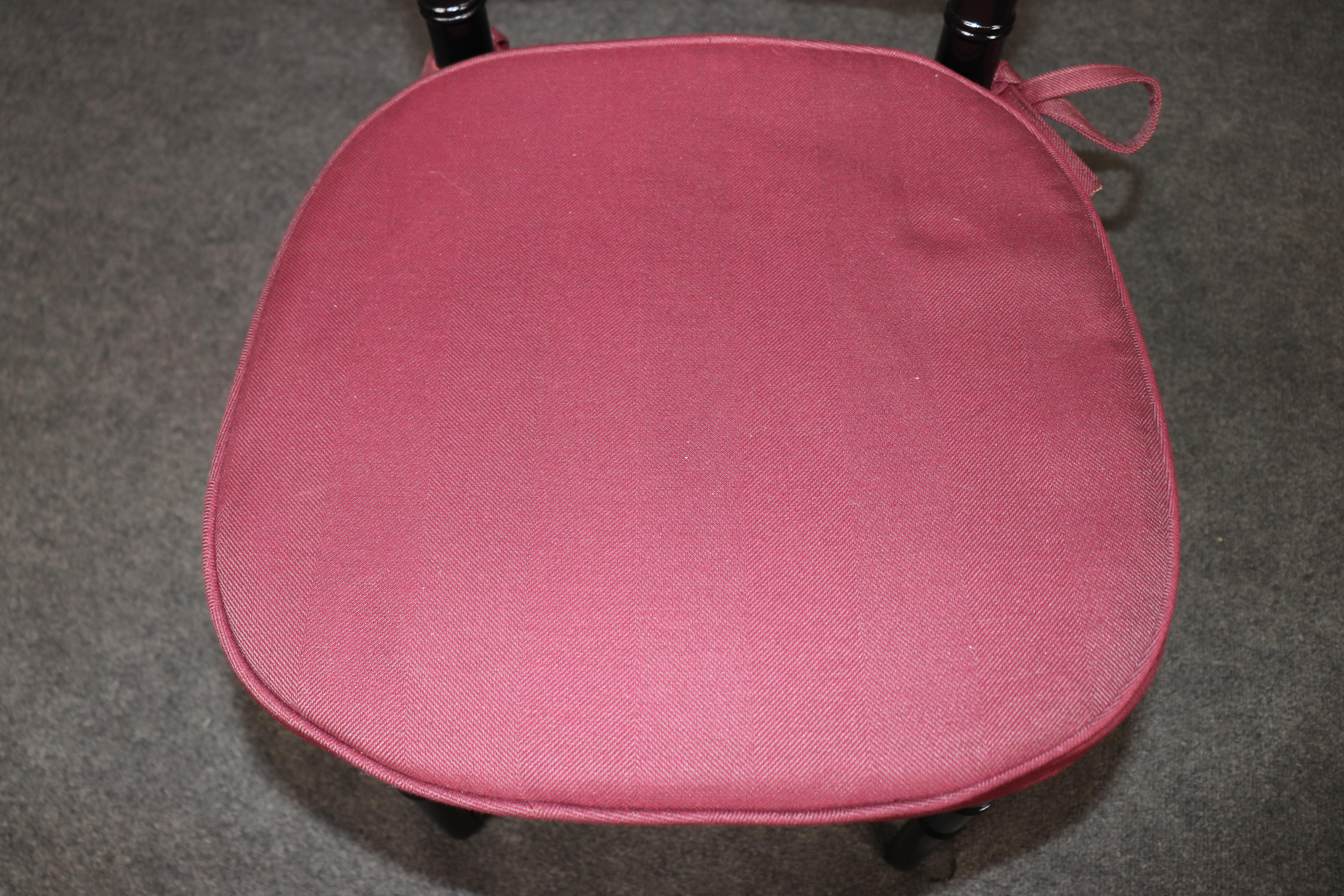 Set di 8 sedie da pranzo in finto bambù ebanizzato francese in vendita 4