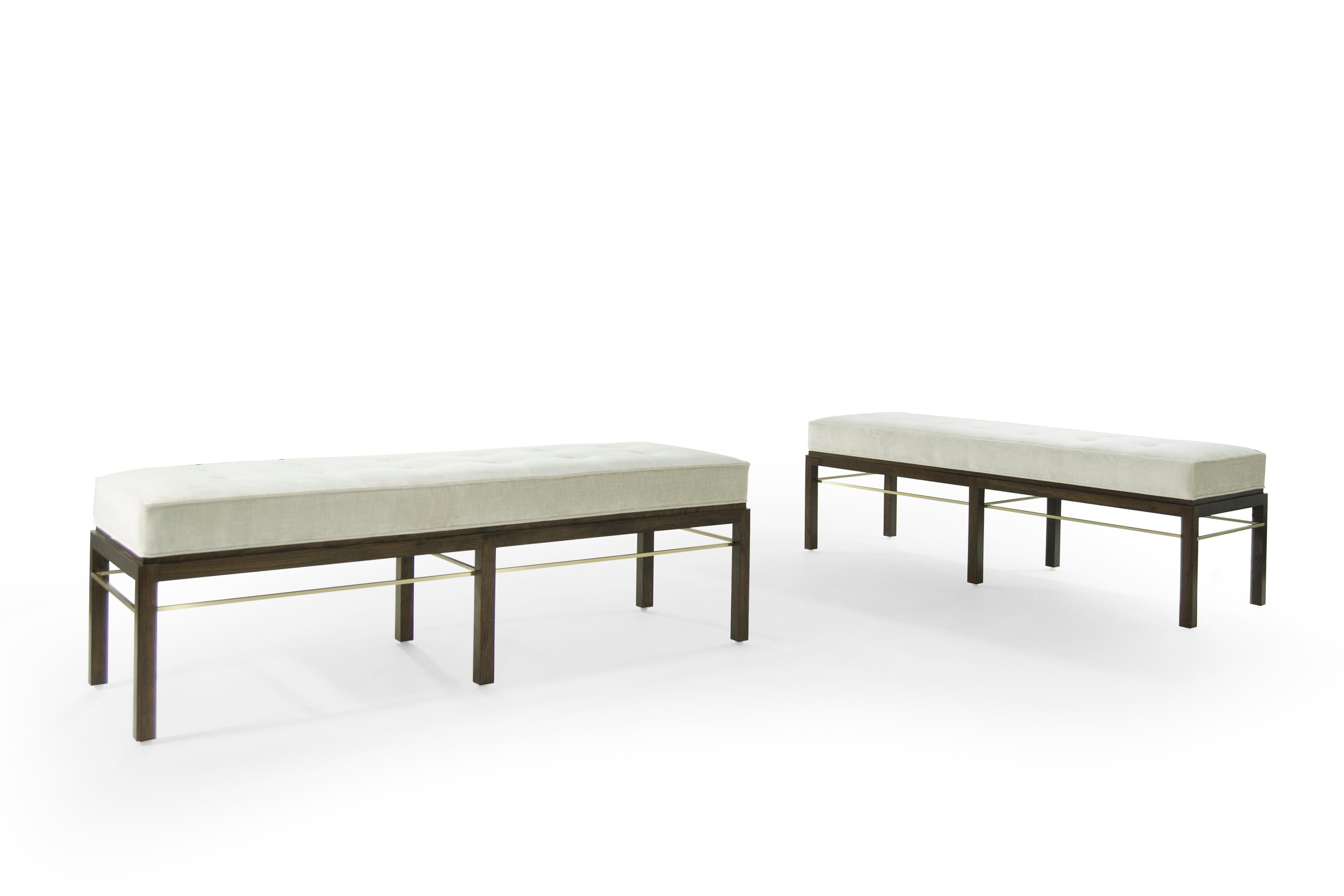 20th Century Set of Edward Wormley for Dunbar Brass Stretcher Benches, 1950s