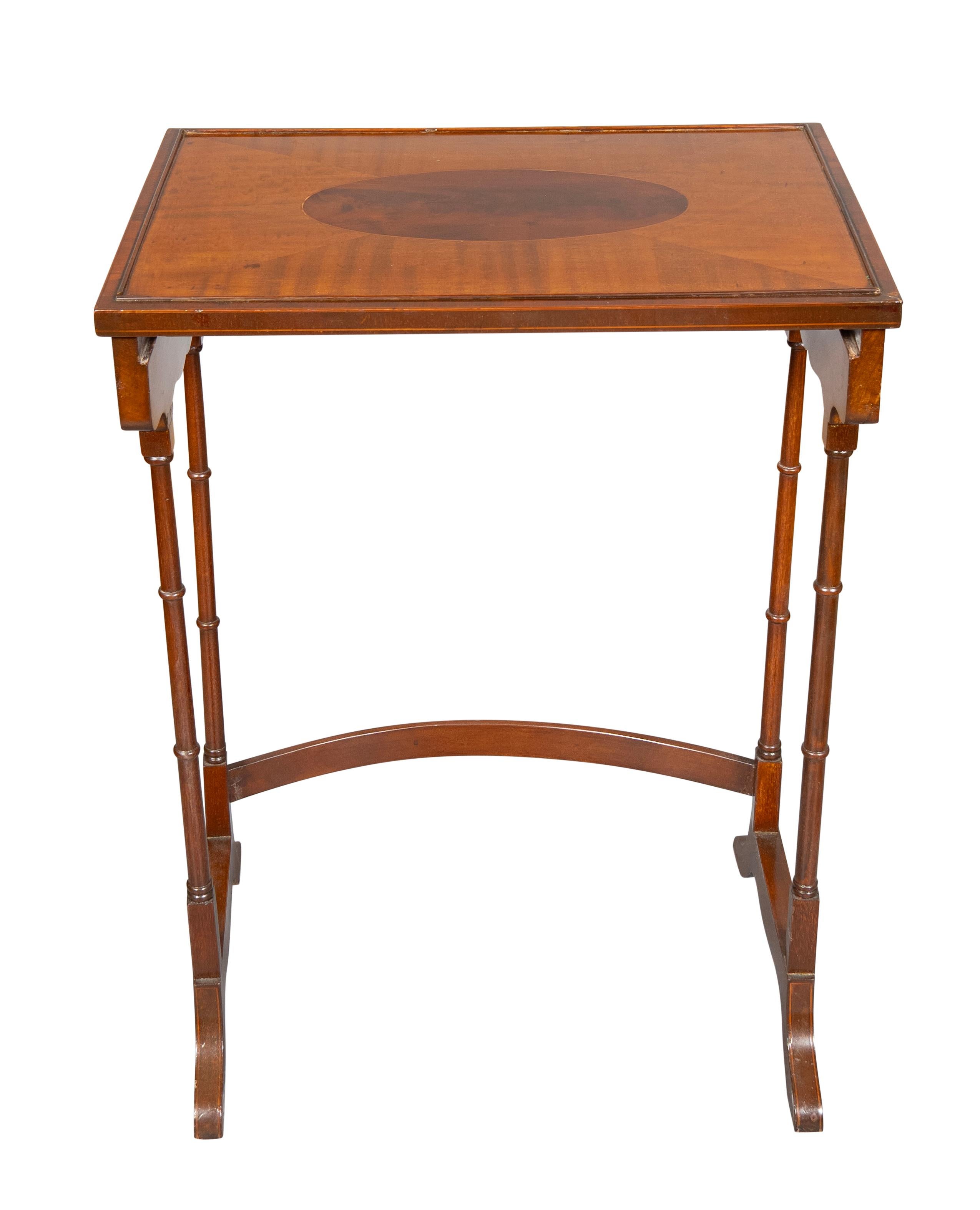 Set Of Edwardian Satinwood And Mahogany Quartetto Tables For Sale 2