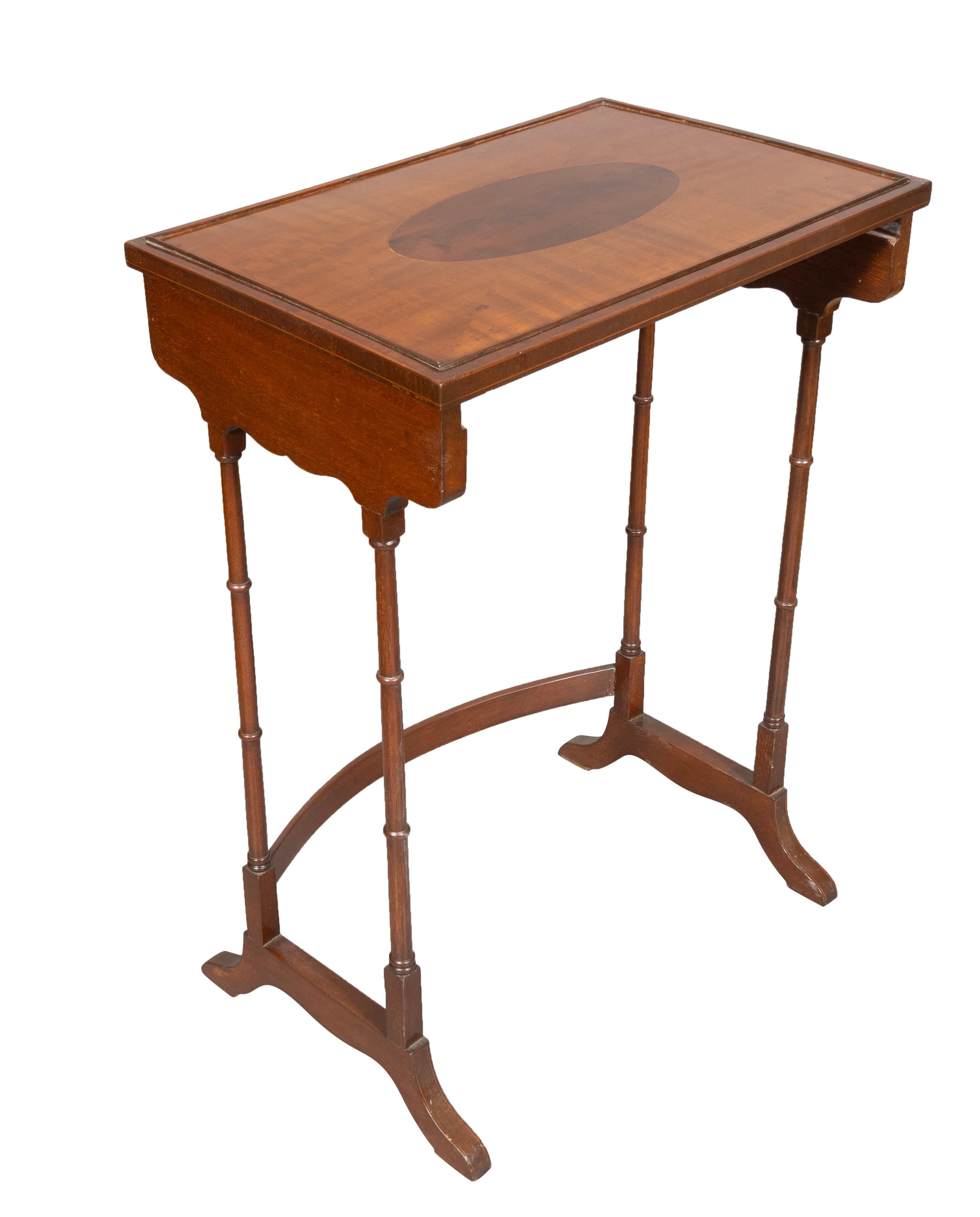 Set Of Edwardian Satinwood And Mahogany Quartetto Tables For Sale 3