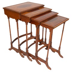 Set Of Edwardian Satinwood And Mahogany Quartetto Tables