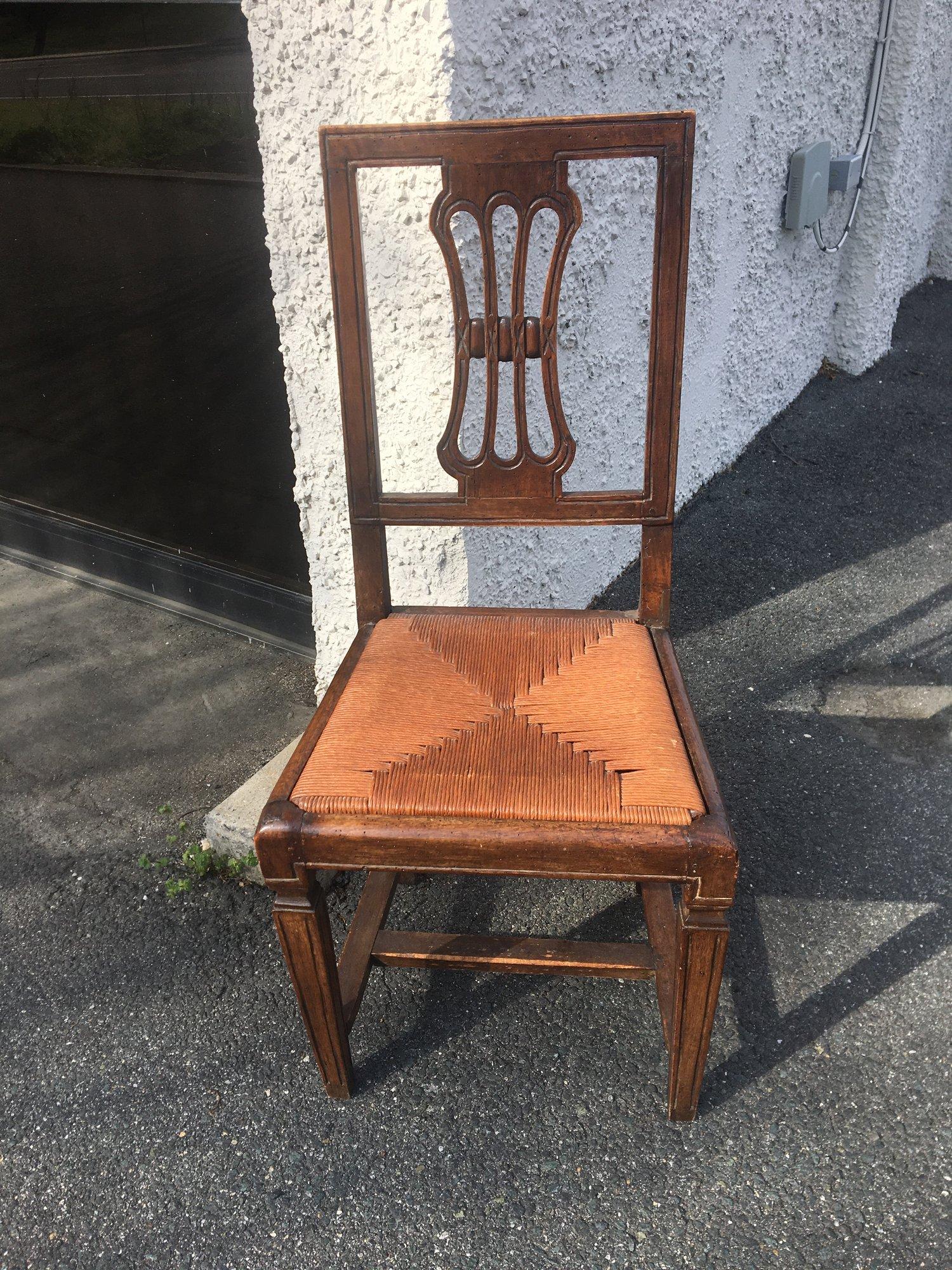 French Provincial Set of Eight 18th Century Italian Side Chairs