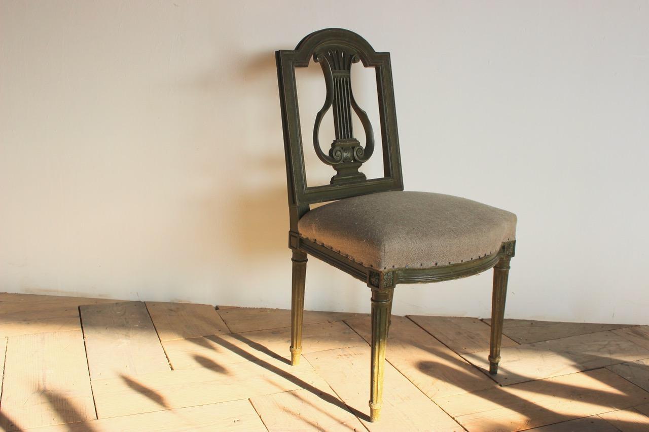 Set of Eight 1920s French Painted Dining Chairs For Sale 1