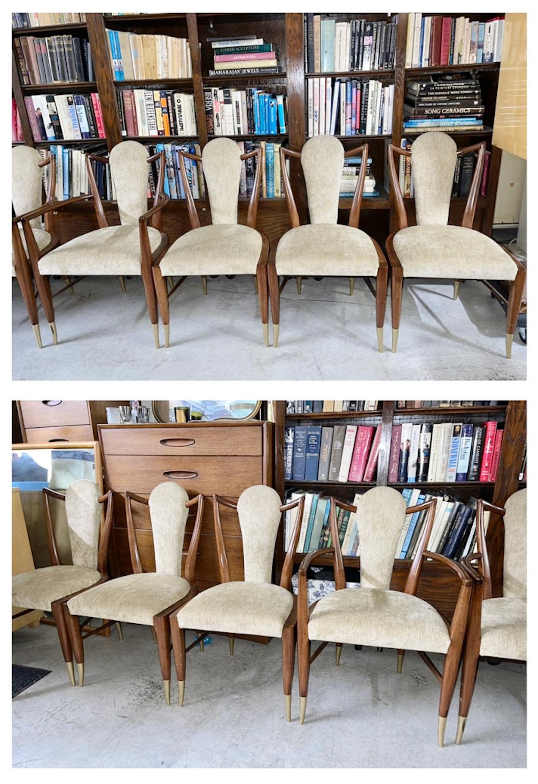Set of Eight 1950s Dining Chairs by Adolfo Genovese 6