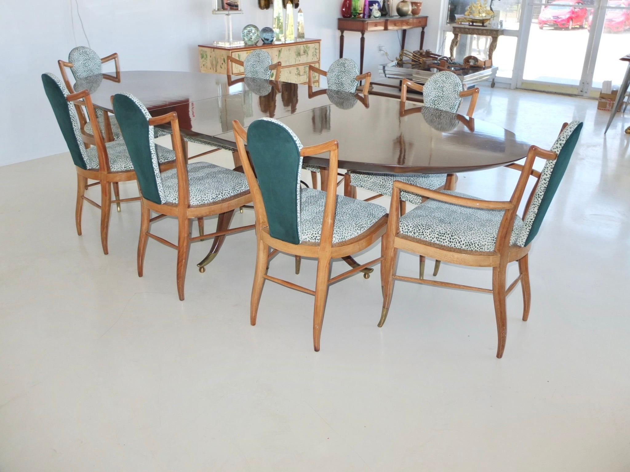 Mid-Century Modern Set of Eight 1950s Dining Chairs by Adolfo Genovese