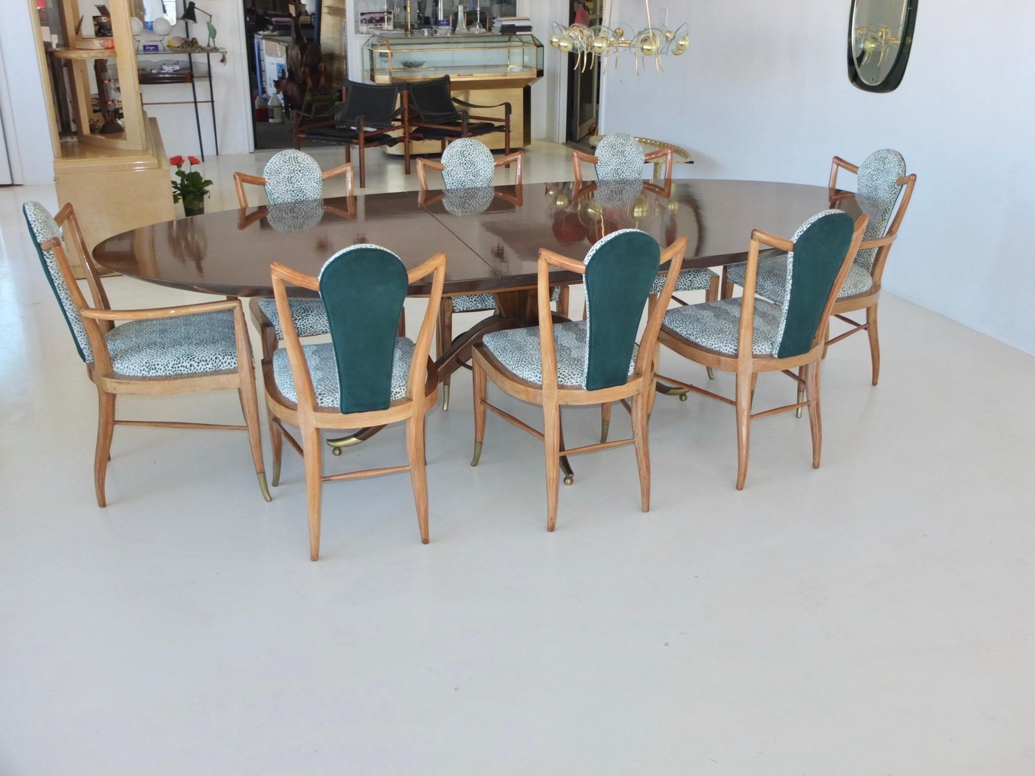 Set of Eight 1950s Dining Chairs by Adolfo Genovese In Good Condition In Hanover, MA