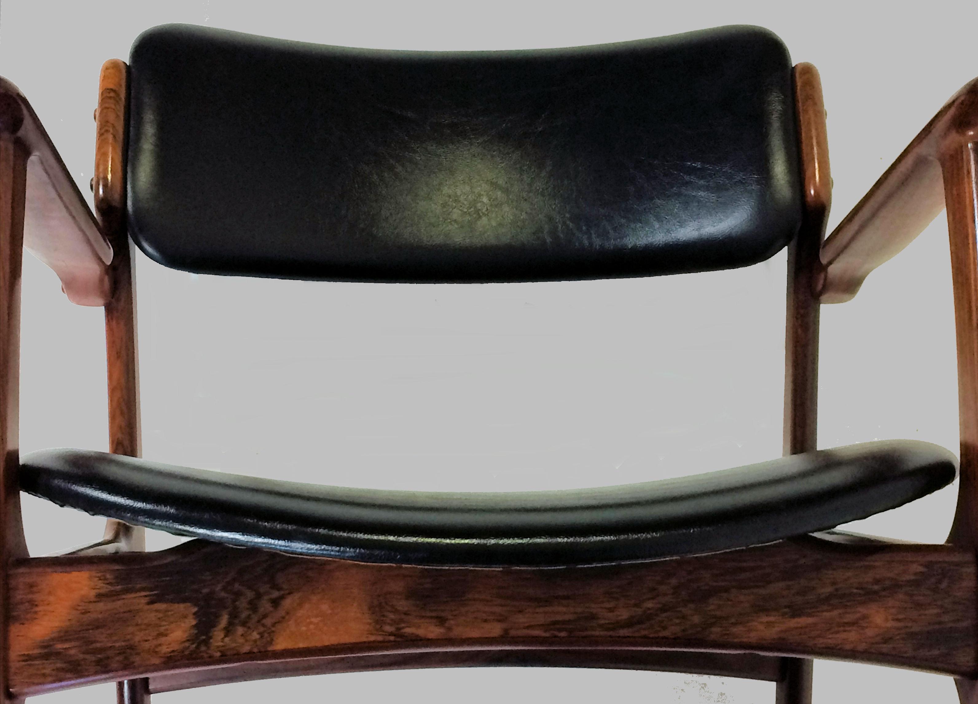 Set of Eight 1960s Erik Buch Armchairs in Rosewood 1