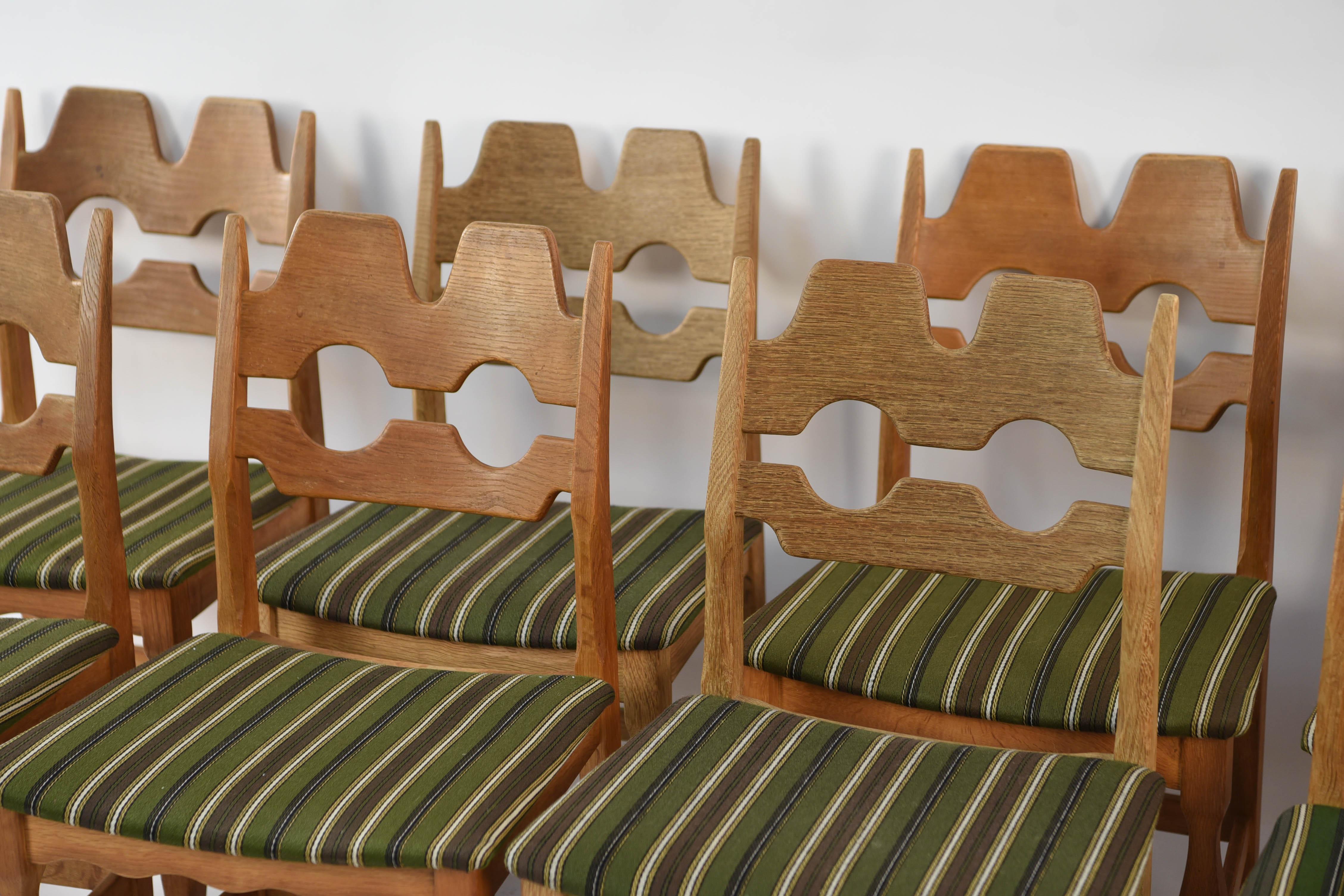 Mid-Century Modern Set of Eight 1960s Oak Dining Chairs by Henning Kjærnulf