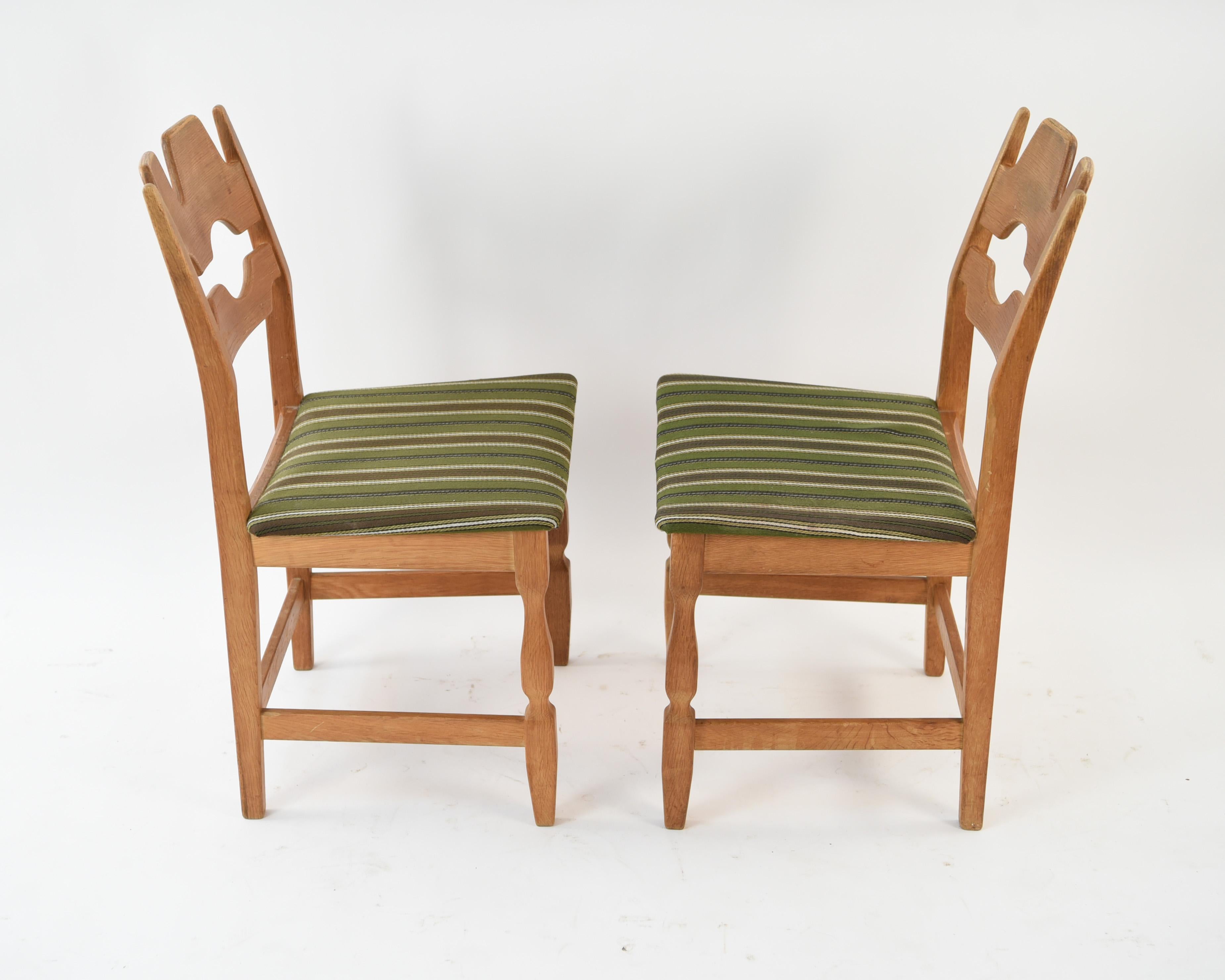 Set of Eight 1960s Oak Dining Chairs by Henning Kjærnulf 2
