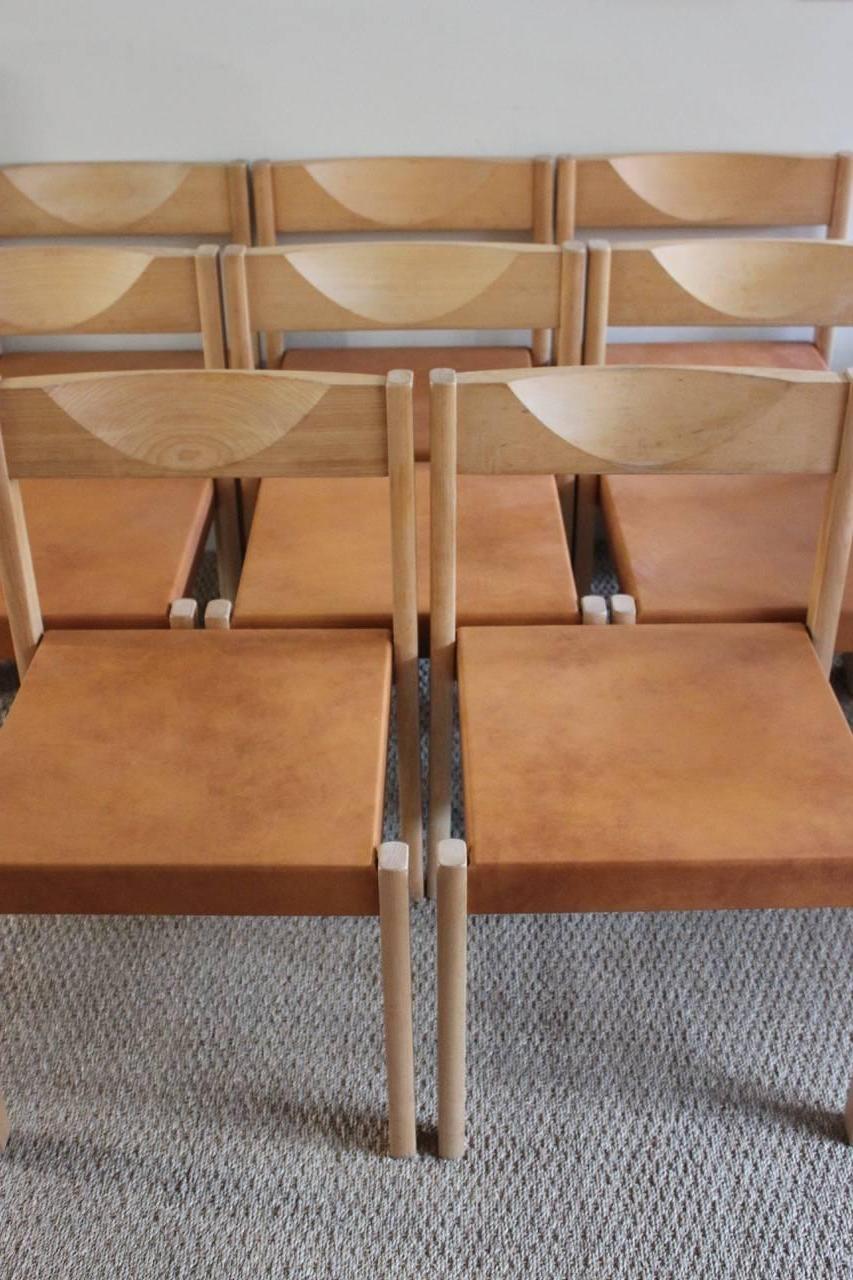 European Set of Eight 1970s Dining Chairs