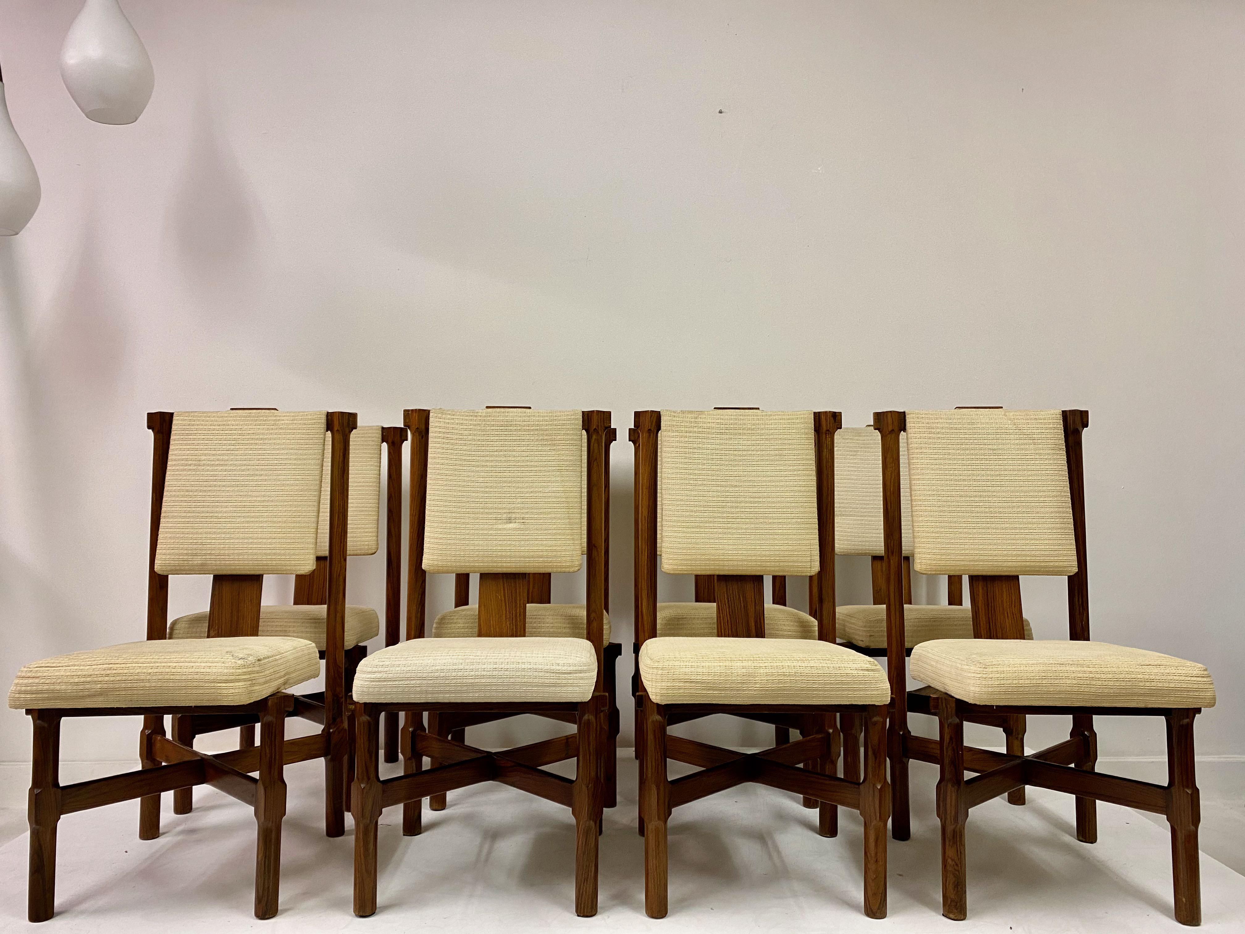 Set of Eight 1970s Italian Dining Chairs 4