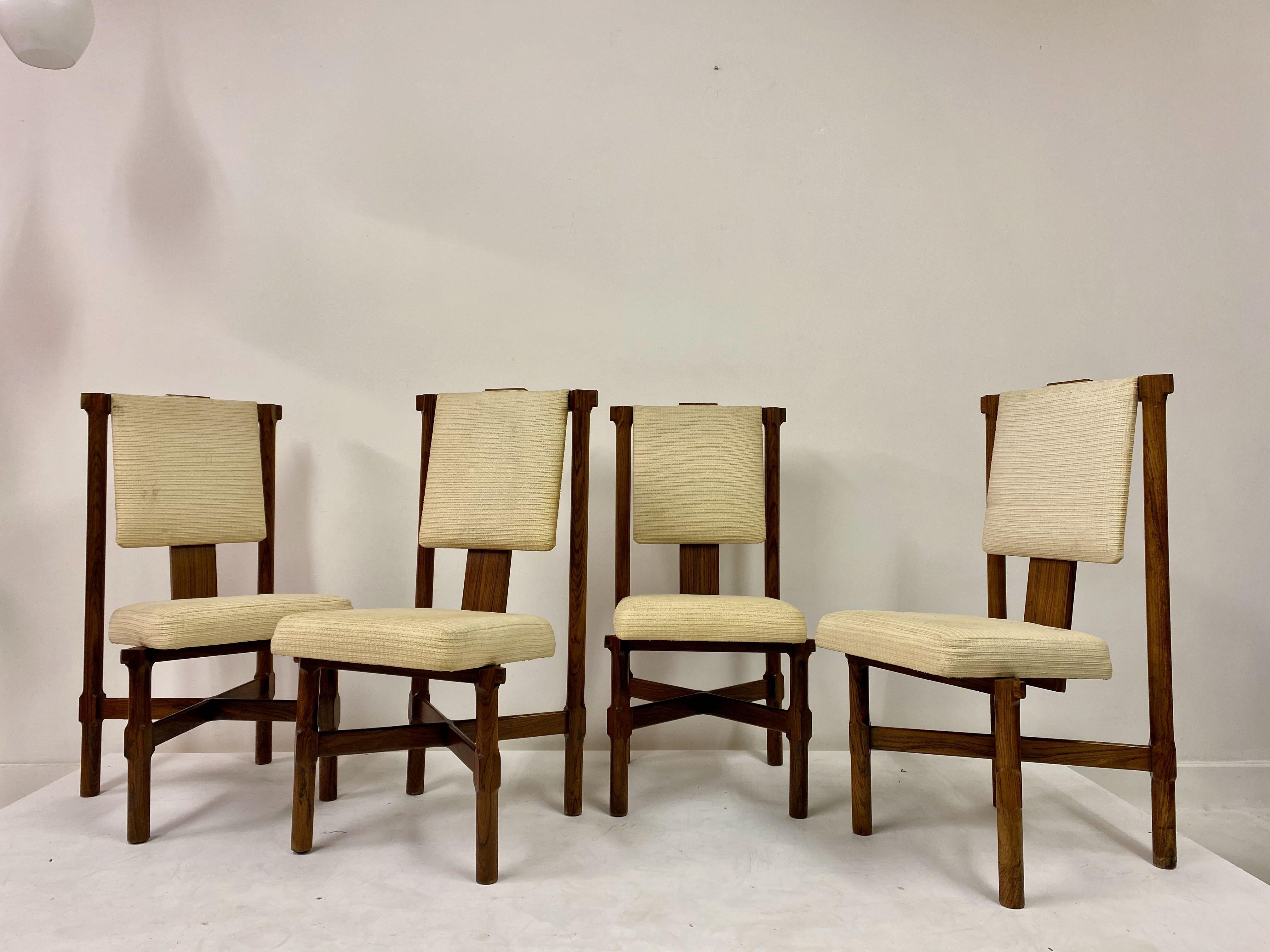 20th Century Set of Eight 1970s Italian Dining Chairs