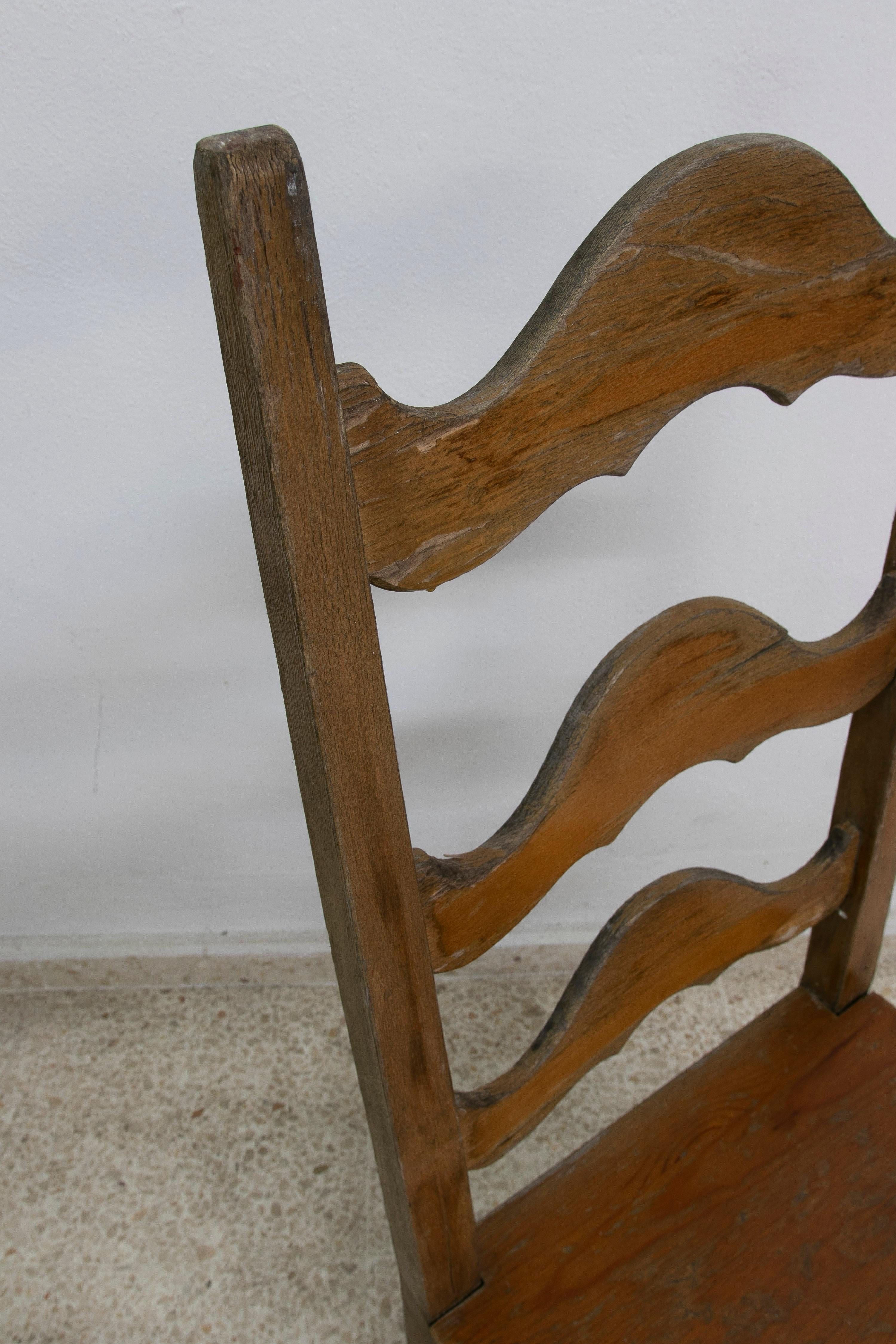 Set of Eight 1980s Spanish Andalusian Traditional Wooden Flamenco Chairs For Sale 12