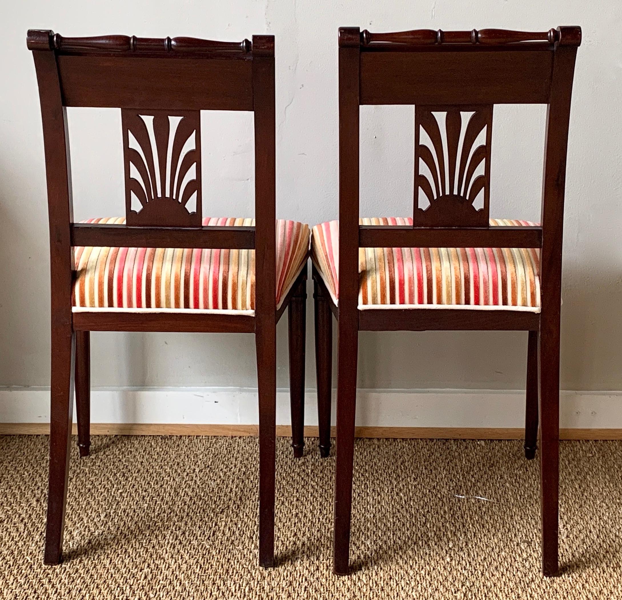 Mahogany Set of Eight 19th Century Directoire Style Dining Chairs