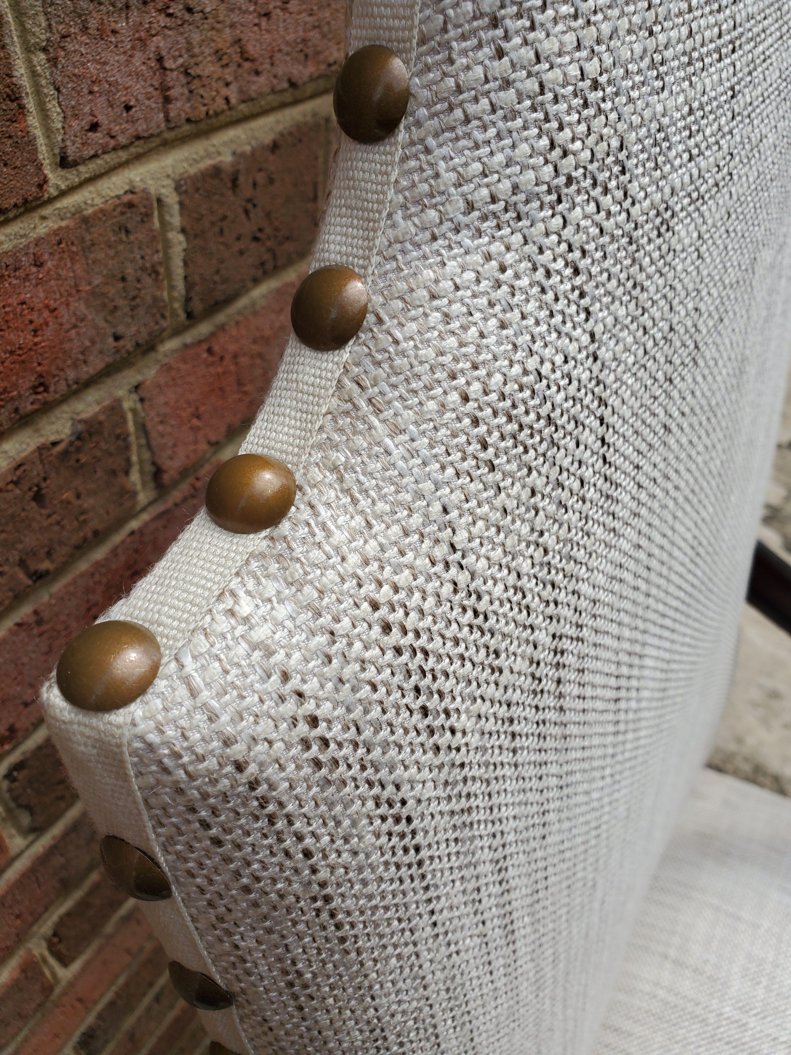 Set of Eight 19th Century Baroque Styled French Armchairs Upholstered in Linen 8