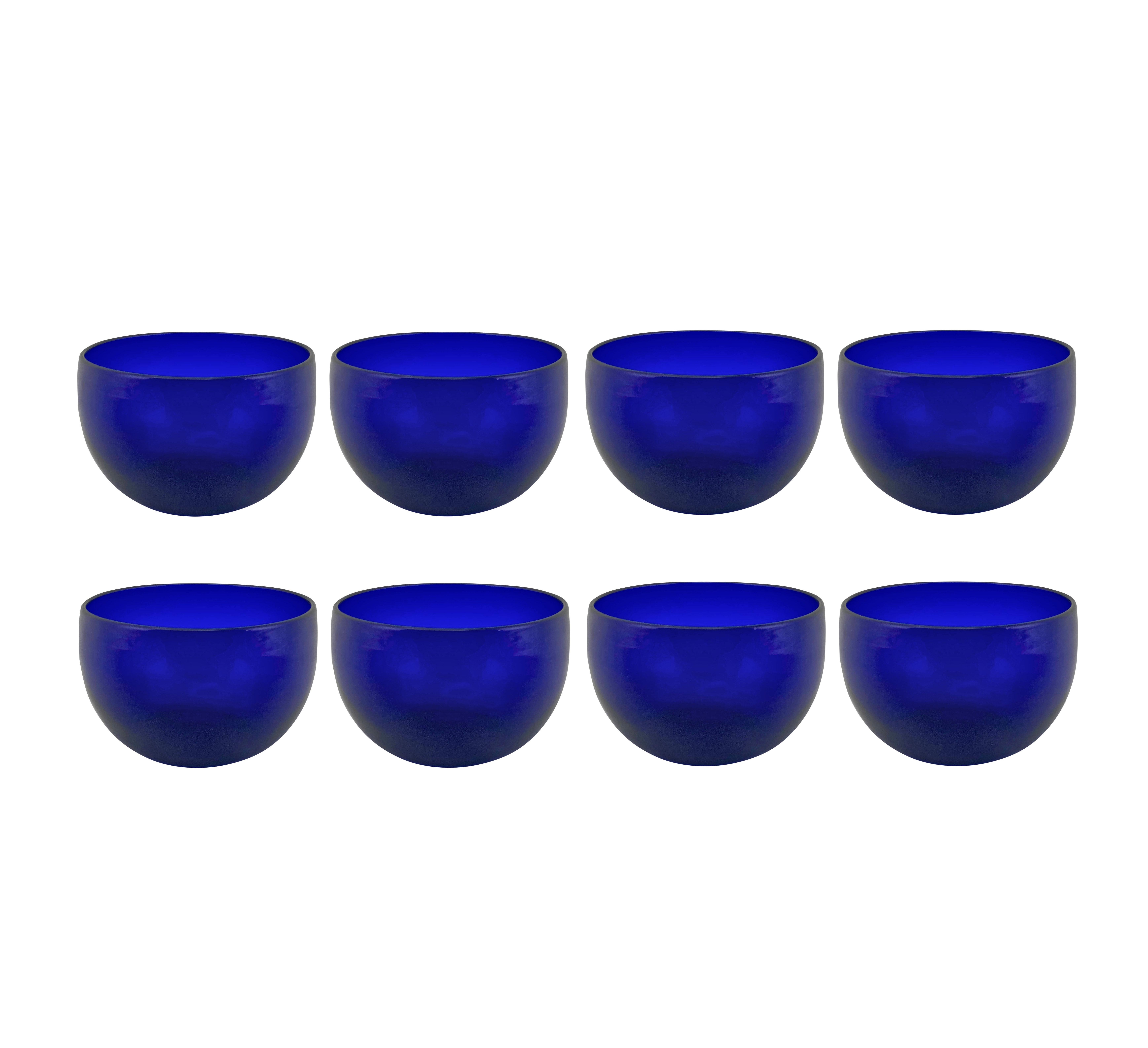 Satz von acht blauen Fingerschalen aus Bristol aus dem 19.