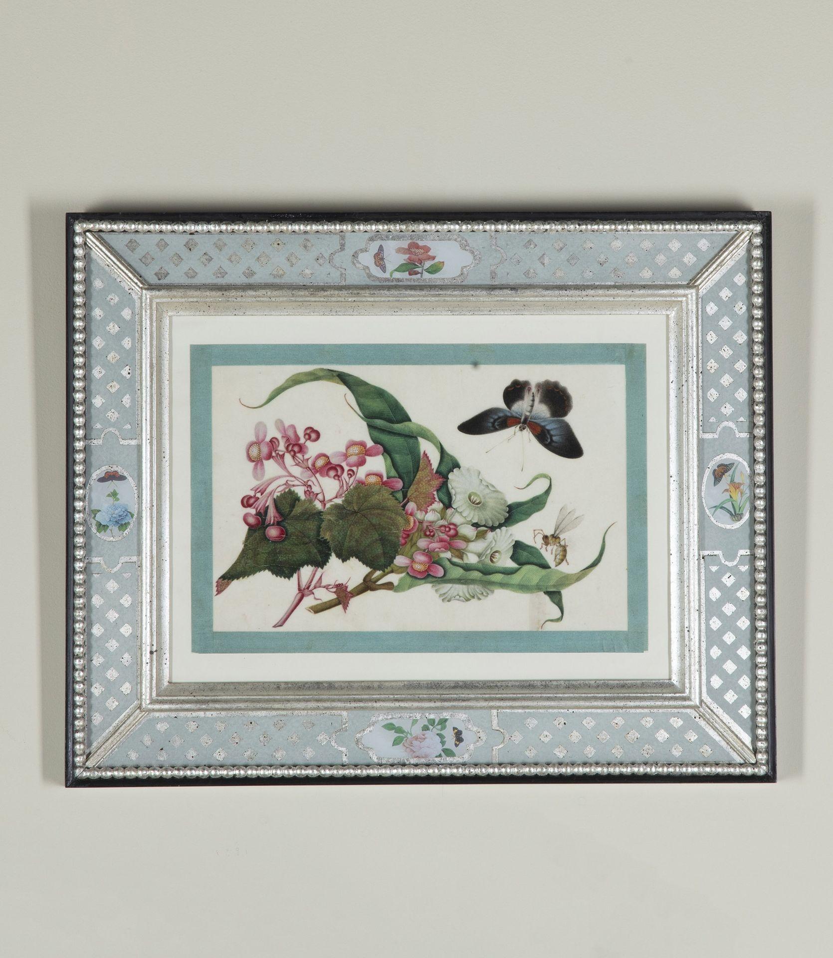 Satz von acht chinesischen Reispapiergemälden aus dem 19. im Angebot 1