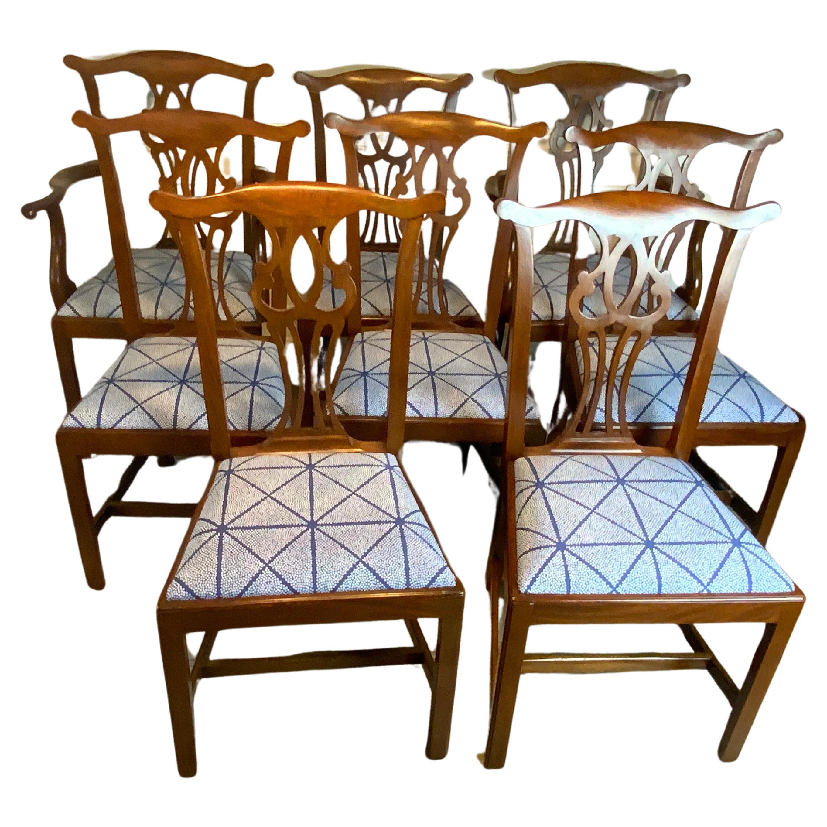 Set of Eight Chippendale Dining Chairs