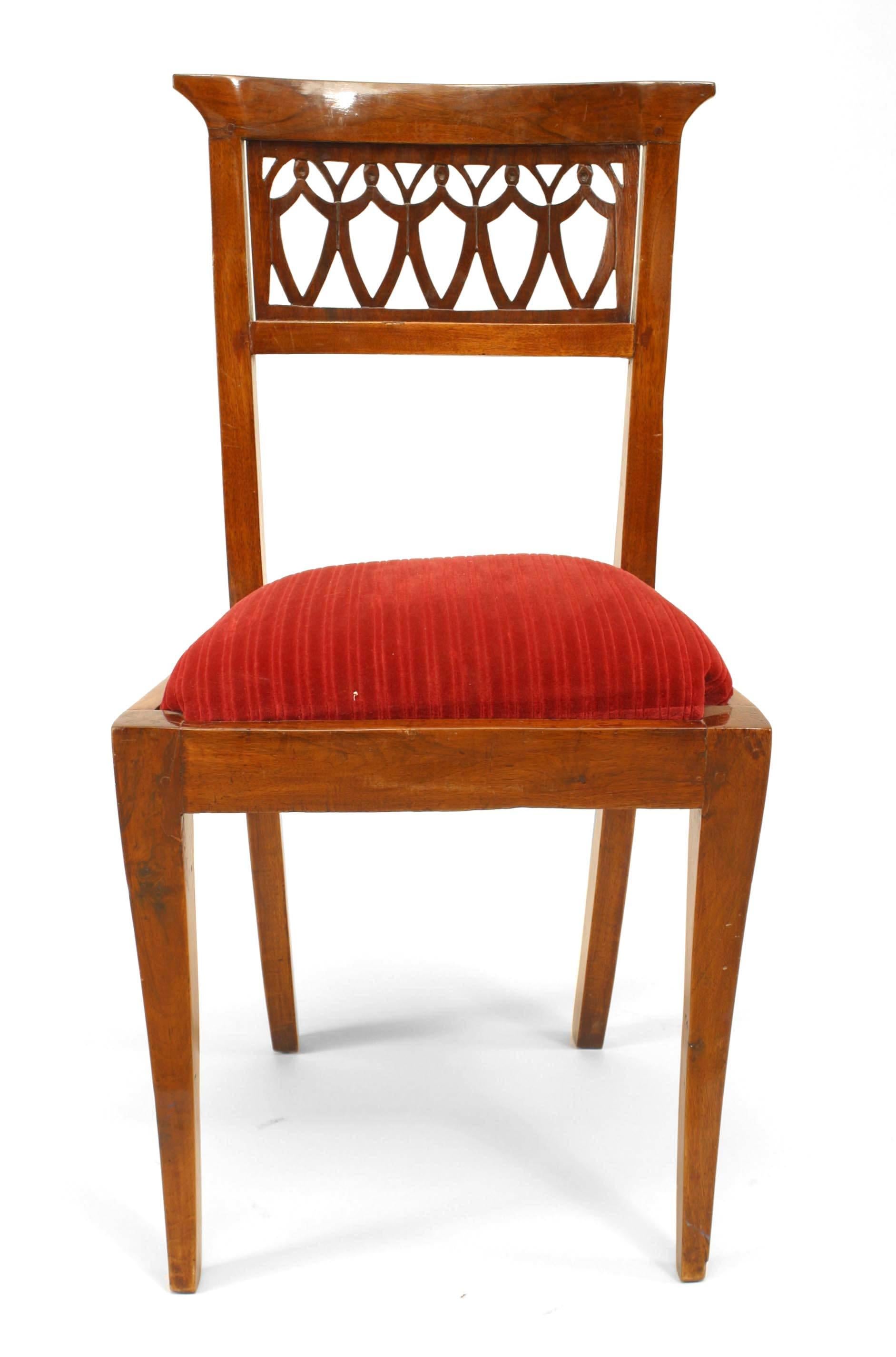 American Set of 8 Continental Baltic Mahogany Side Chairs For Sale