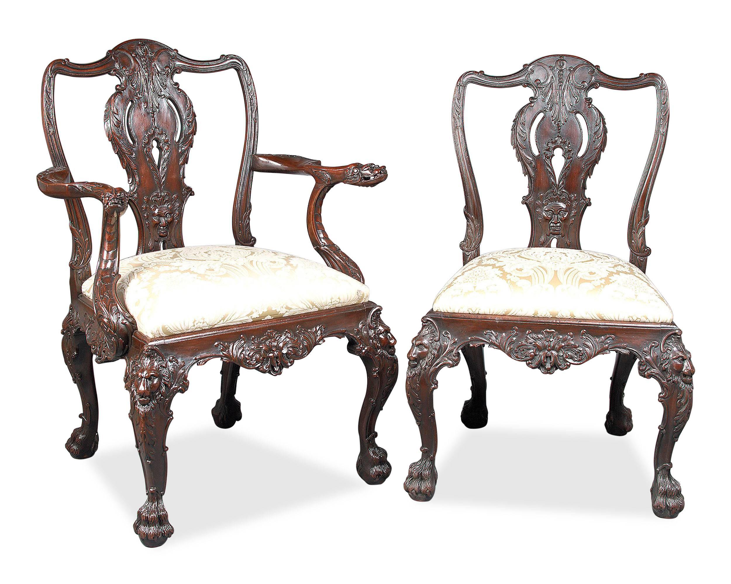 Victorian Set of Eight 19th Century English Dining Chairs