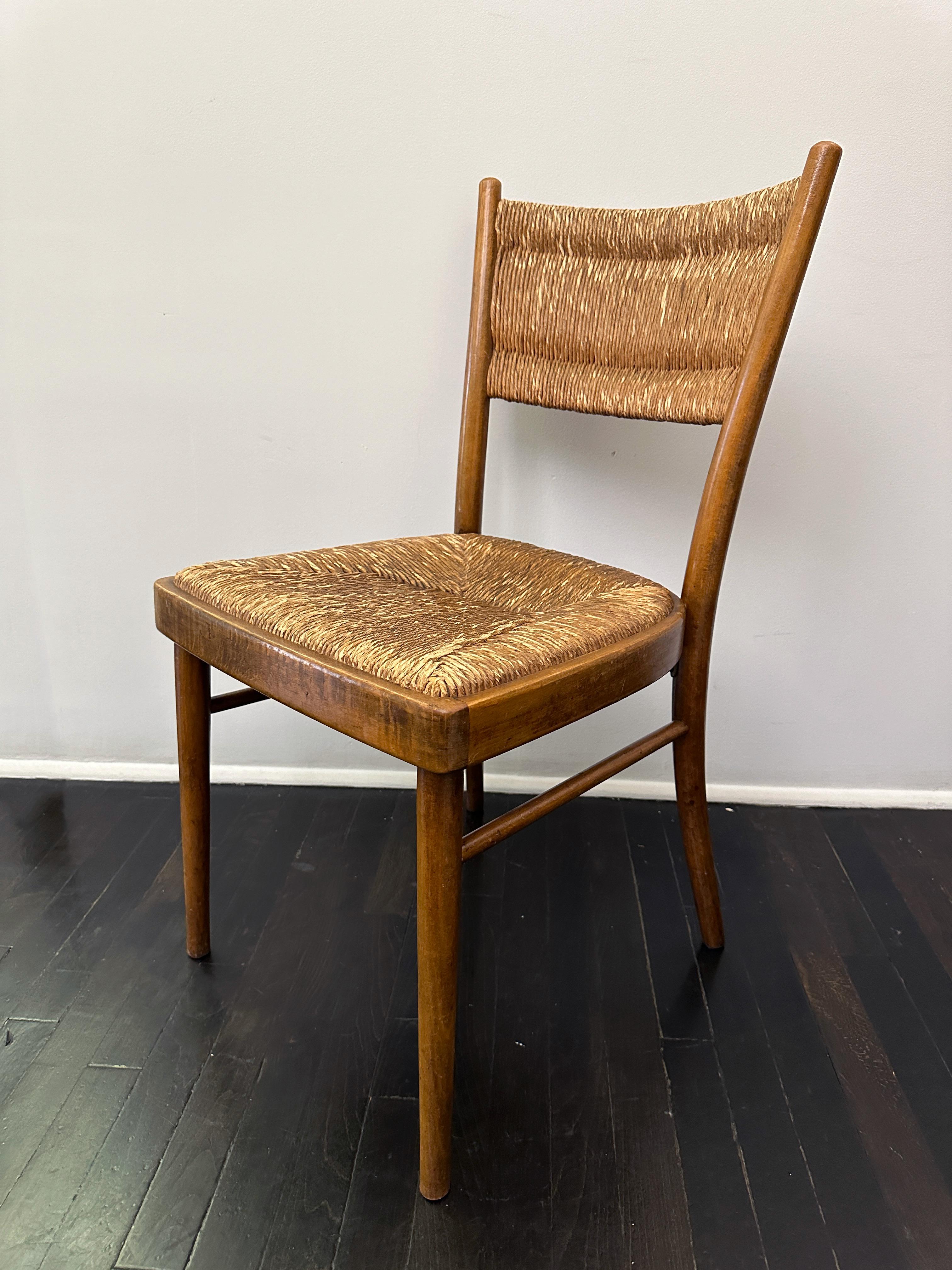 Travail du bois Ensemble de huit chaises de salle à manger en rotin allemand du 19e siècle en vente