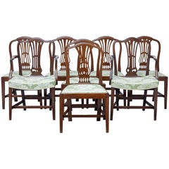 Set of Eight 19th Century Hepplewhite Design Mahogany Dining Chairs