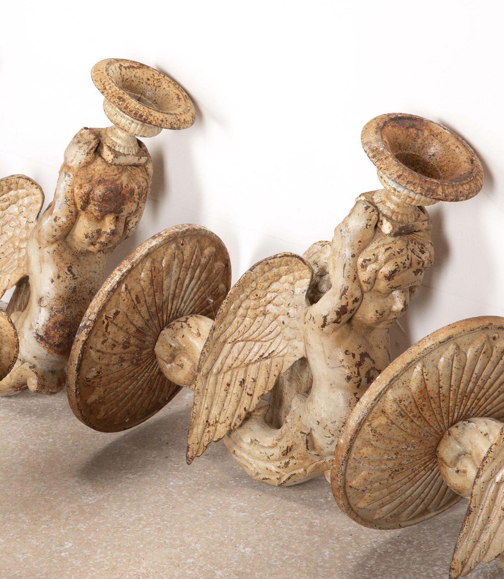 Neoclassical Set of Eight 19th Century Italian Cherub Candle Sconces For Sale