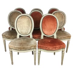 Set of Eight 19th Century Louis XVI Medaillon Dining Chairs