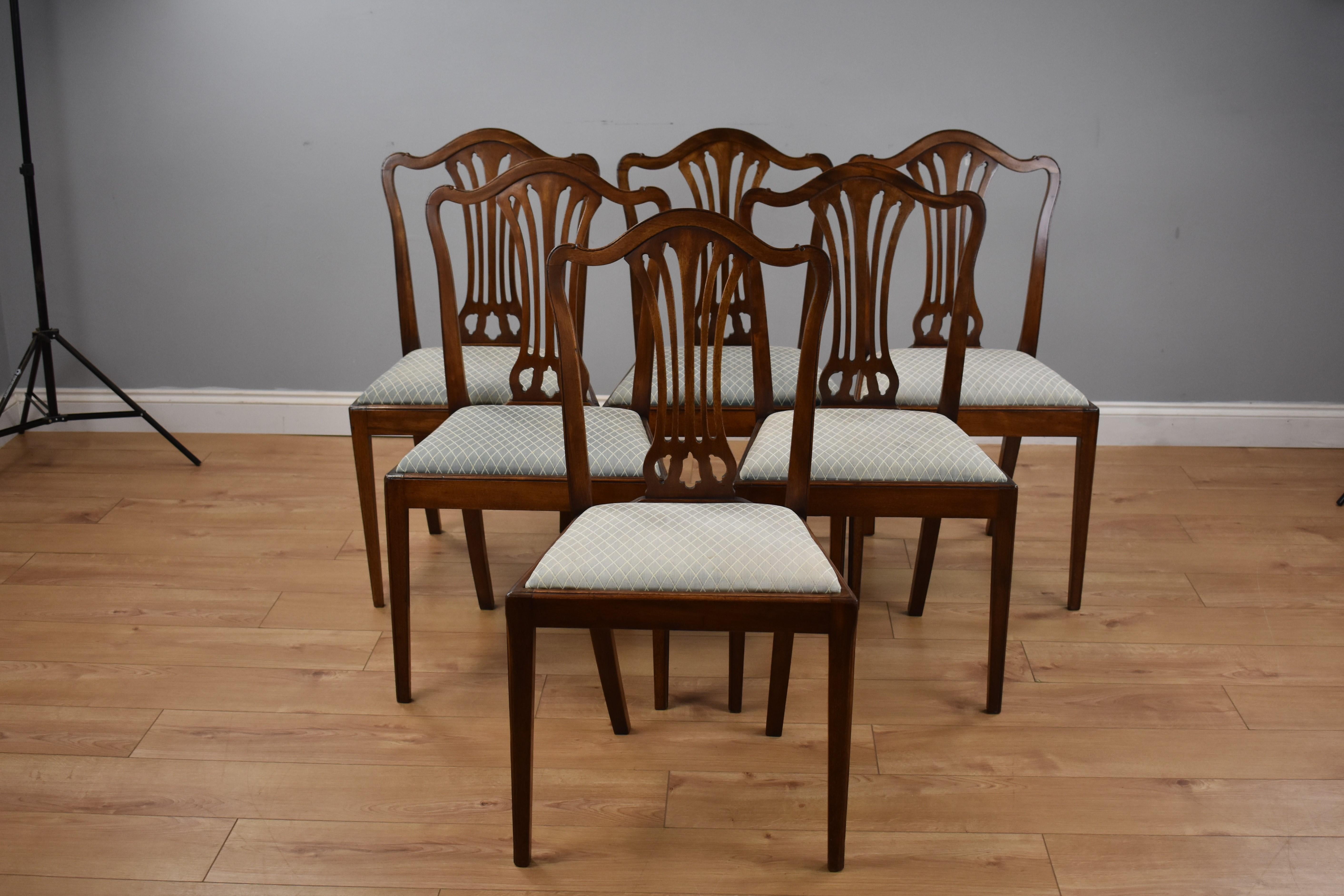 Edwardian Set of Eight 19th Century Mahogany Dining Chairs