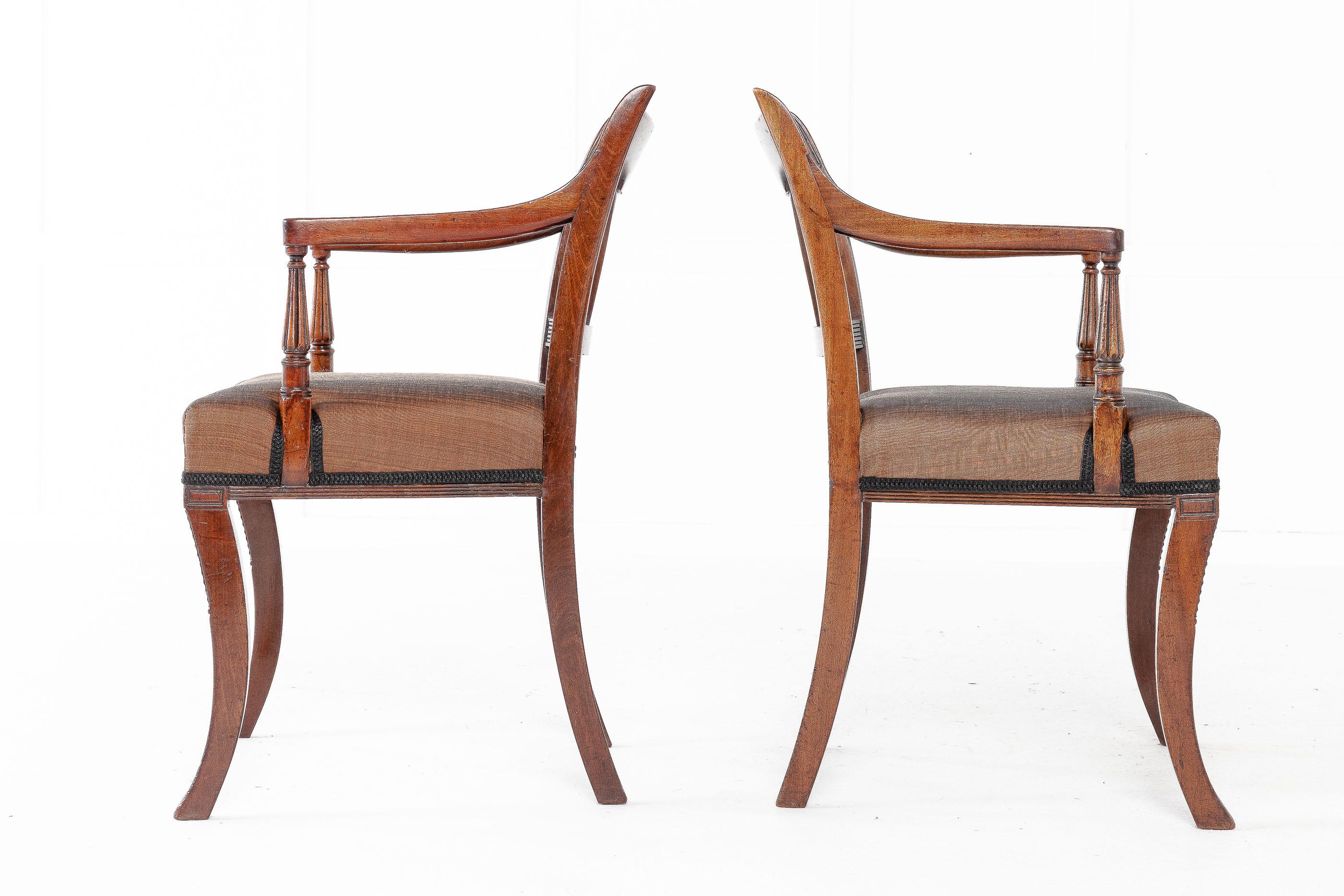 Set of Eight 19th Century Regency Mahogany Dining Chairs 1