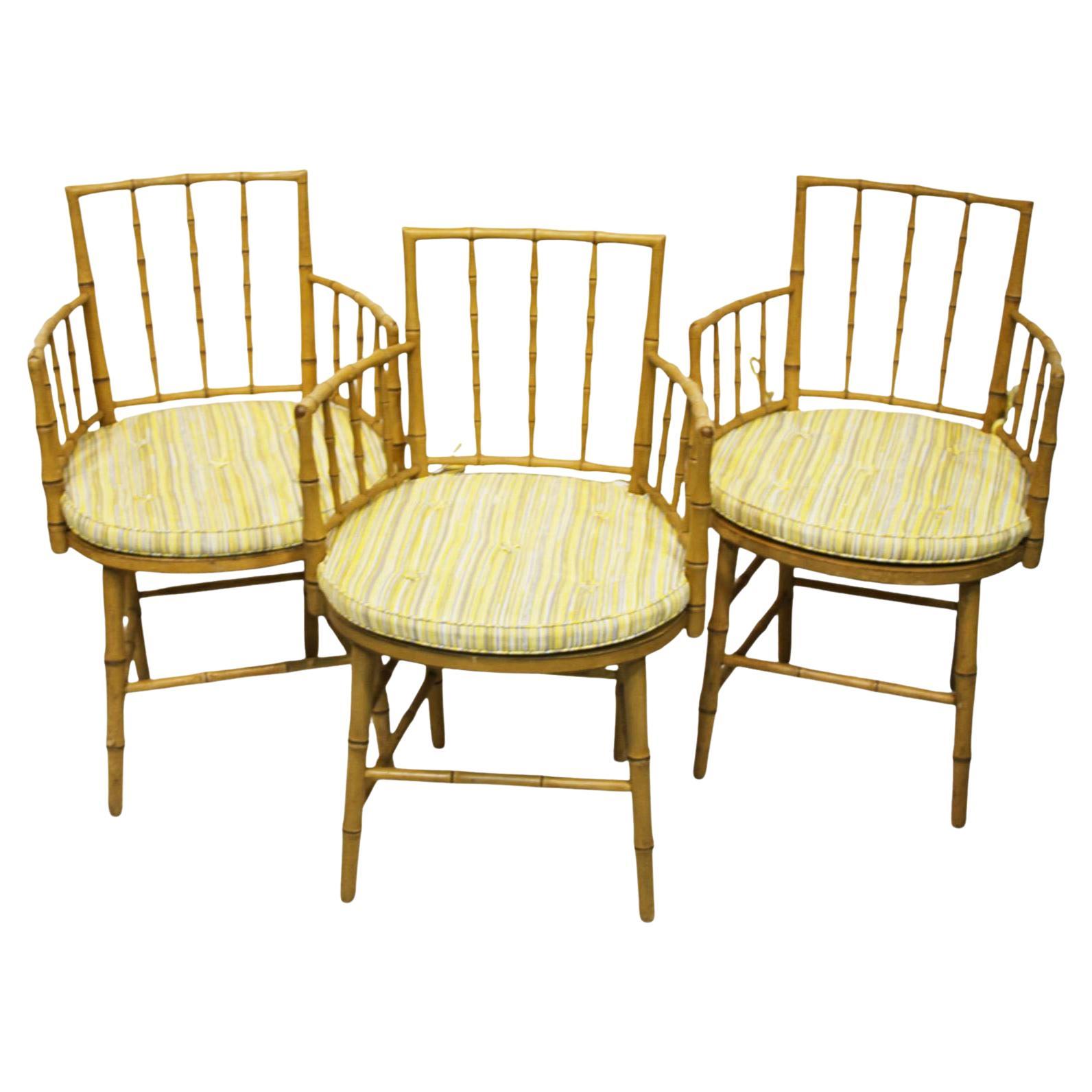 Set of Eight 19th Century Regency Painted Bamboo Chairs