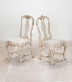 Satz von acht schwedischen Rokoko-Esszimmerstühlen des 19.