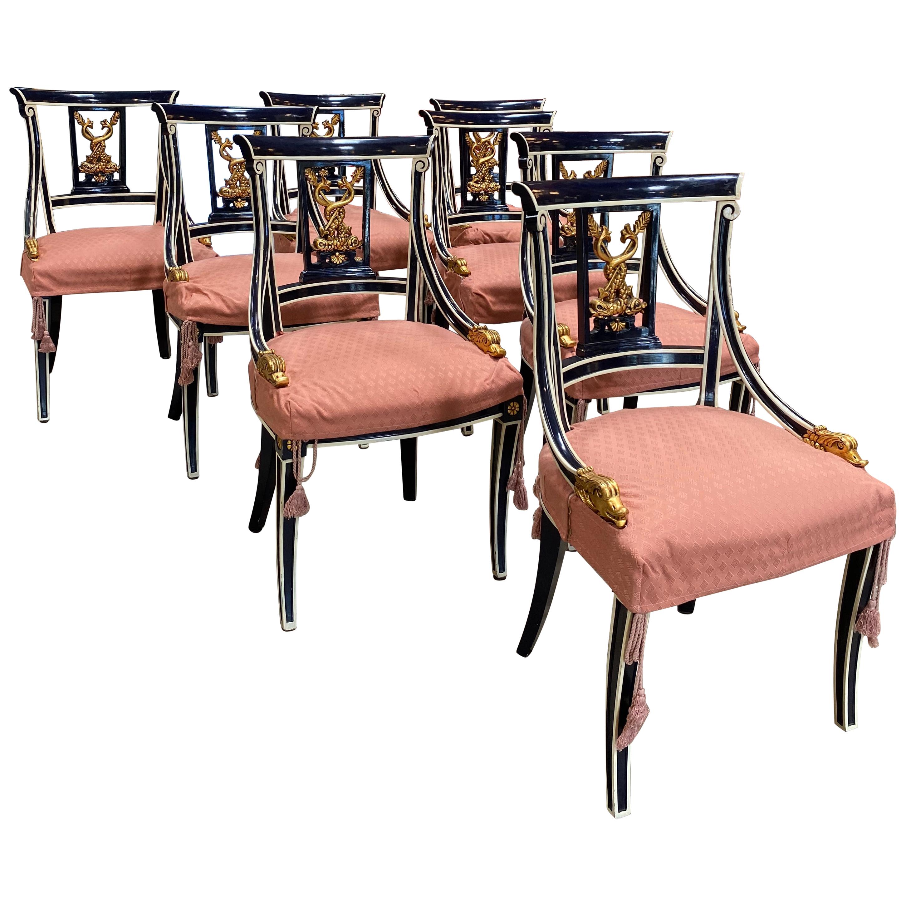 Set Of 8 Venetian Dining Chairs 1920s