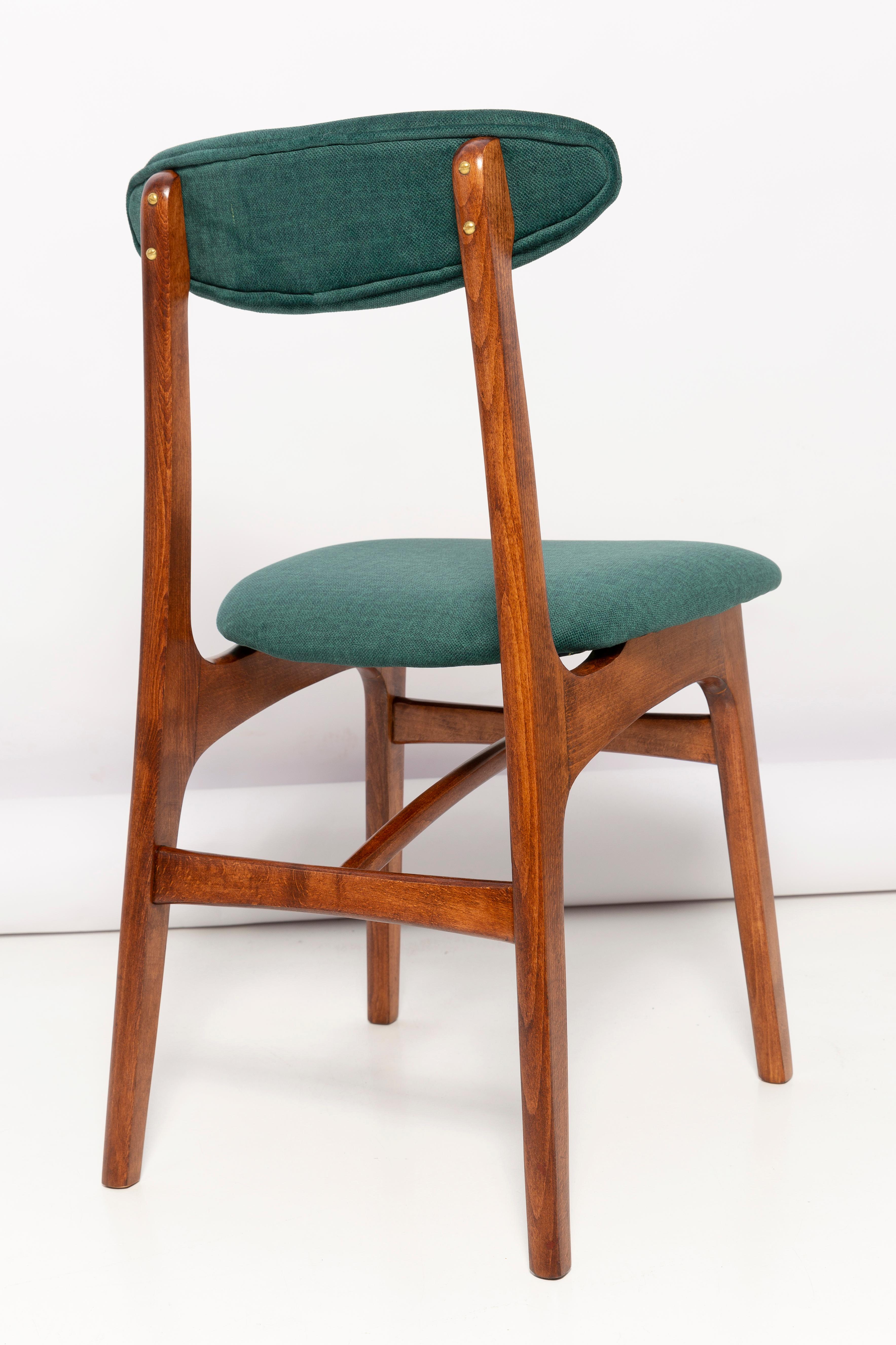 Set of Eight 20th Century Dark Green Rajmund Halas Chairs, Poland, 1960s For Sale 3