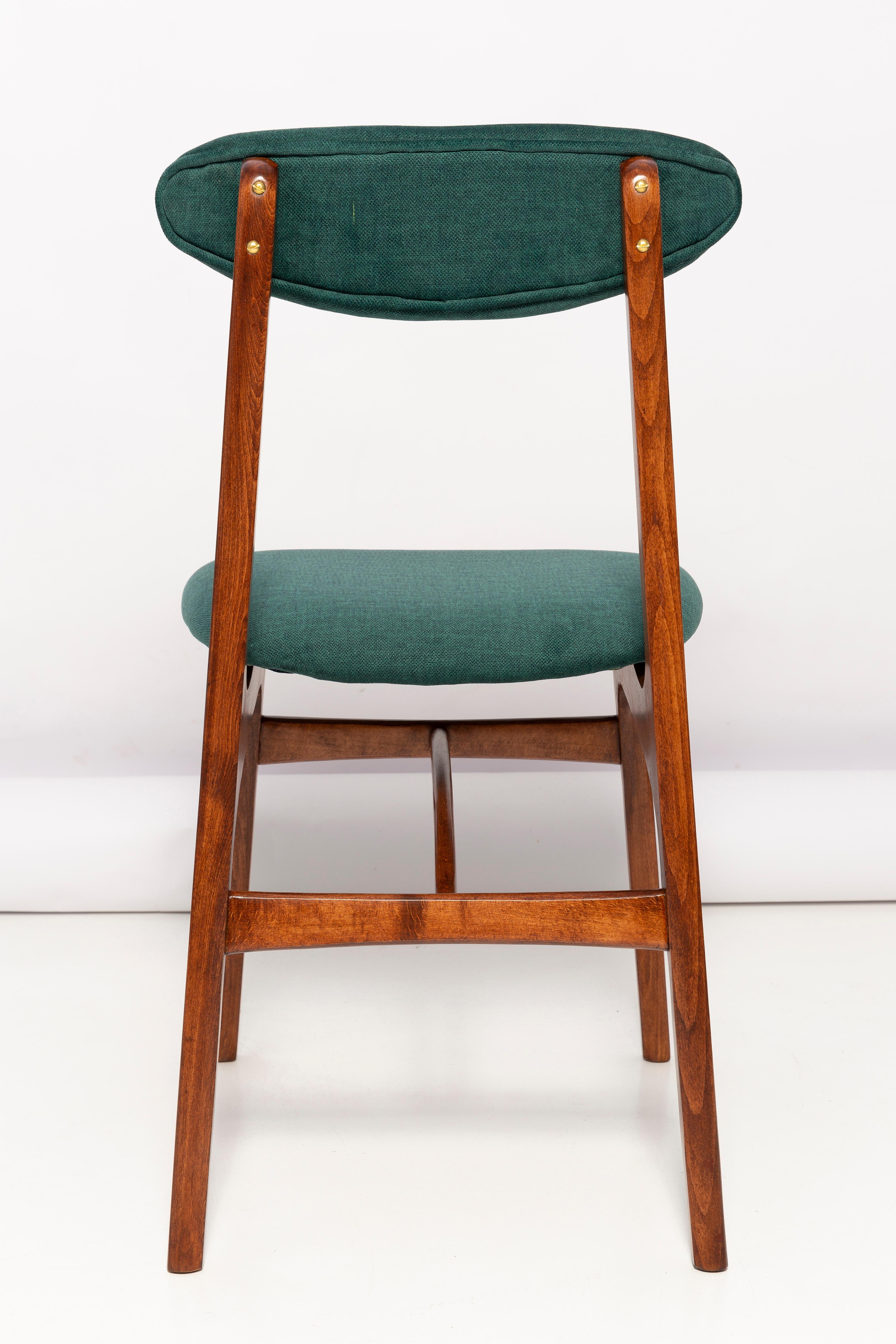 Set of Eight 20th Century Dark Green Rajmund Halas Chairs, Poland, 1960s For Sale 5