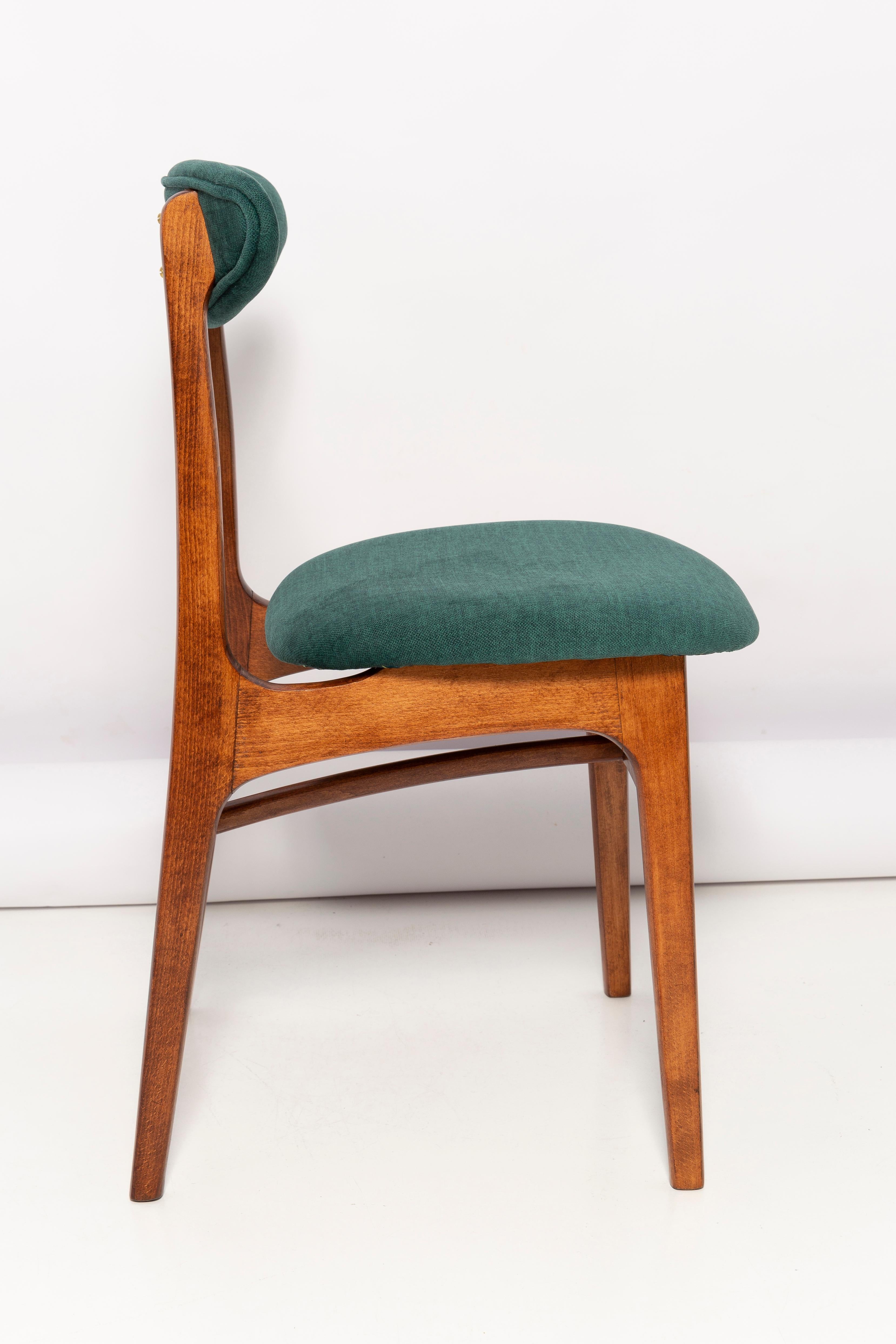 Set of Eight 20th Century Dark Green Rajmund Halas Chairs, Poland, 1960s For Sale 1