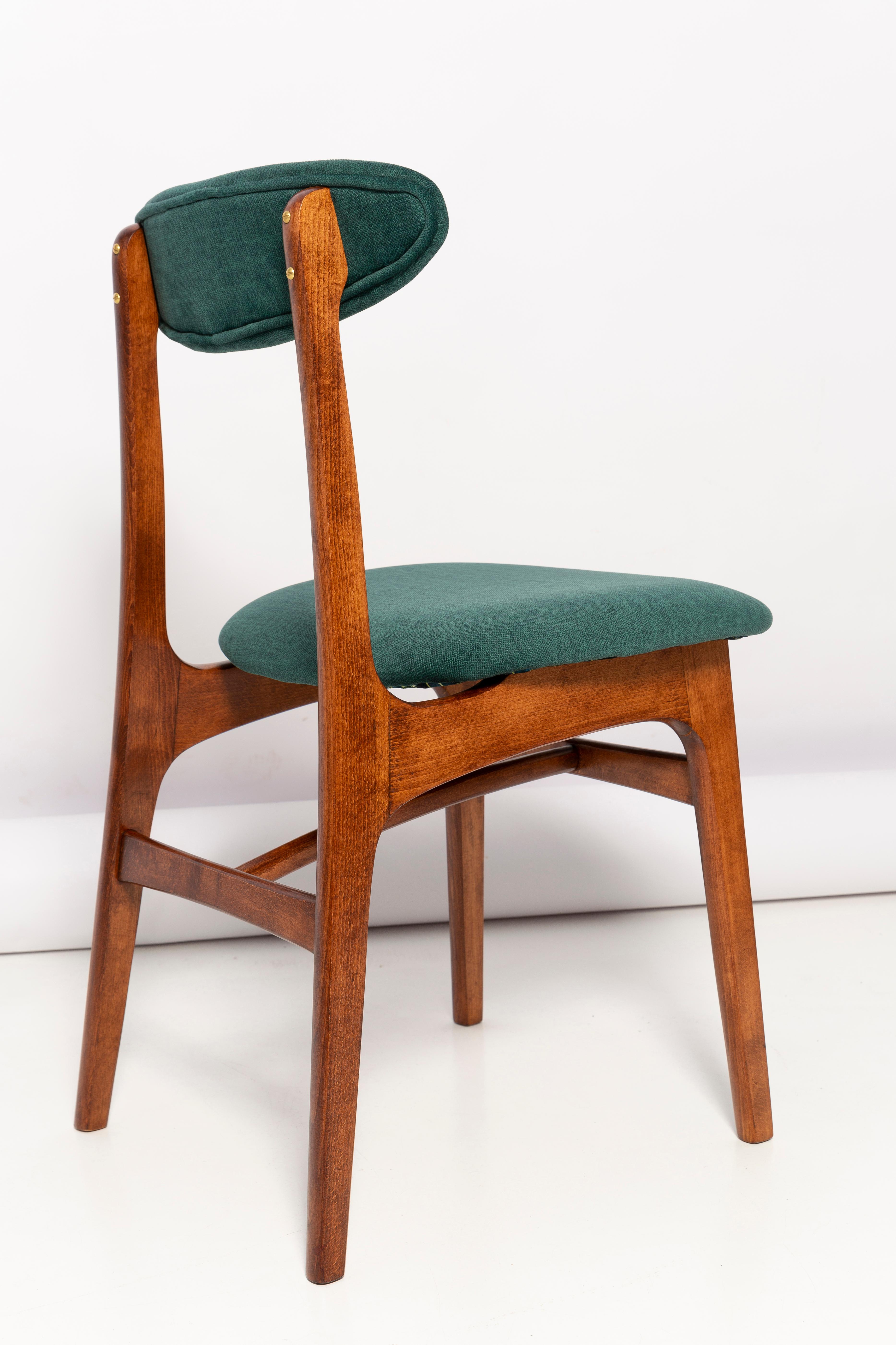 Set of Eight 20th Century Dark Green Rajmund Halas Chairs, Poland, 1960s For Sale 2